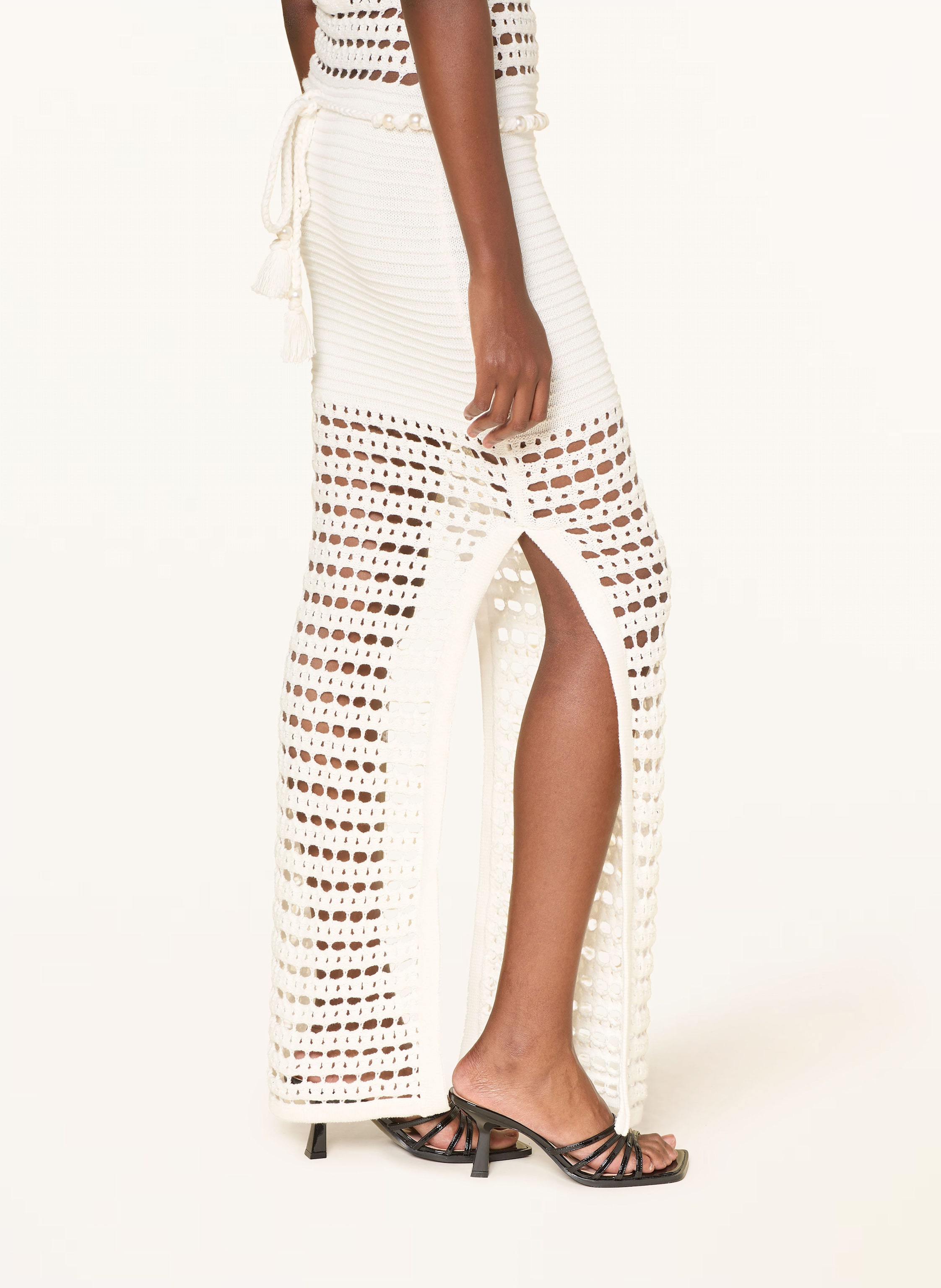 Thumbnail - Retrofête Häkelkleid Kylan Mit Cut-Out weiss