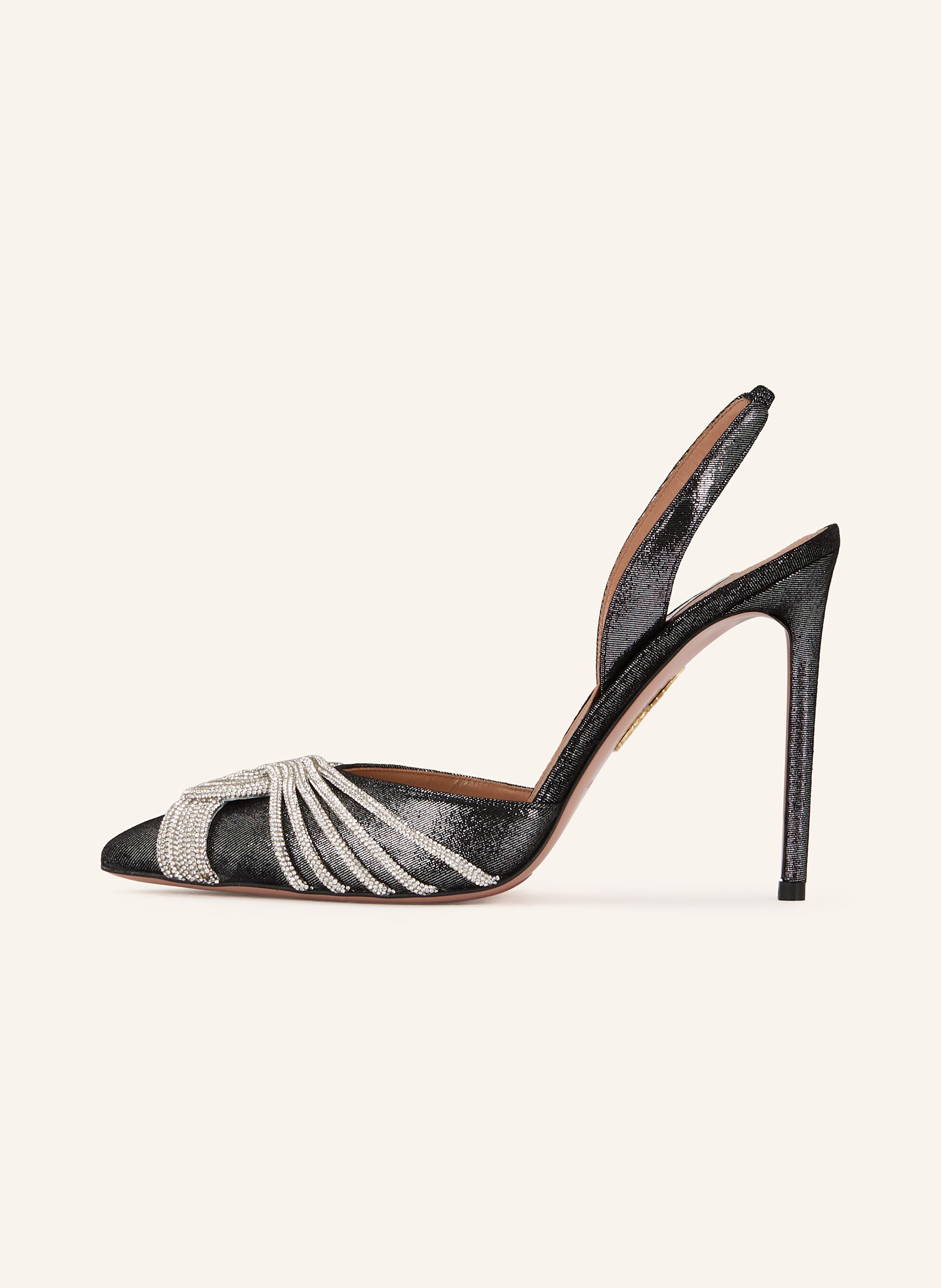 Thumbnail - Aquazzura Slingpumps Gatsby Sling Mit Schmucksteinen schwarz