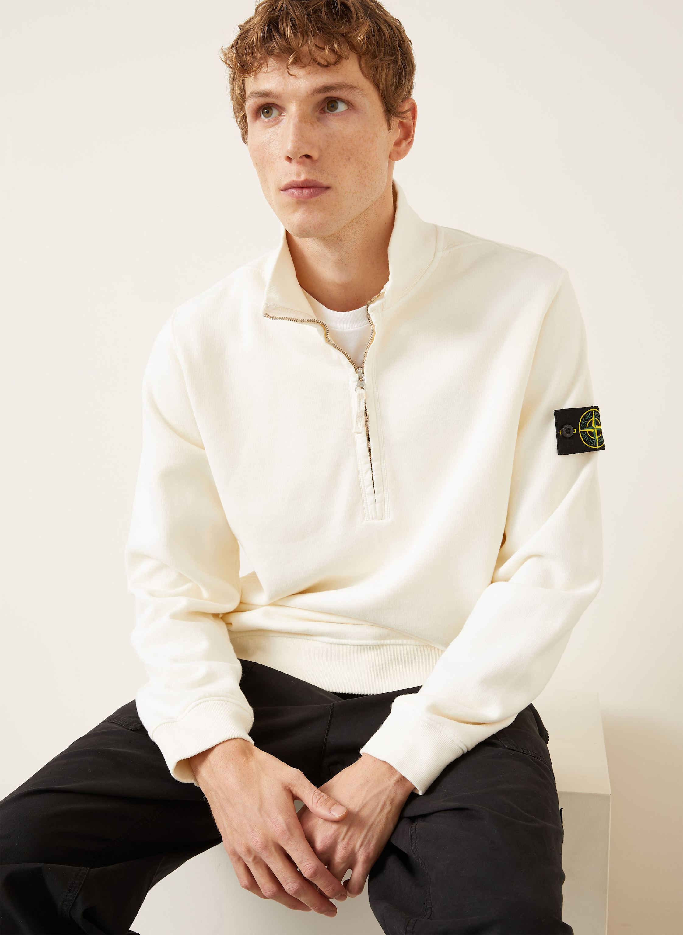 Thumbnail - Stone Island Sweat-Troyer weiss