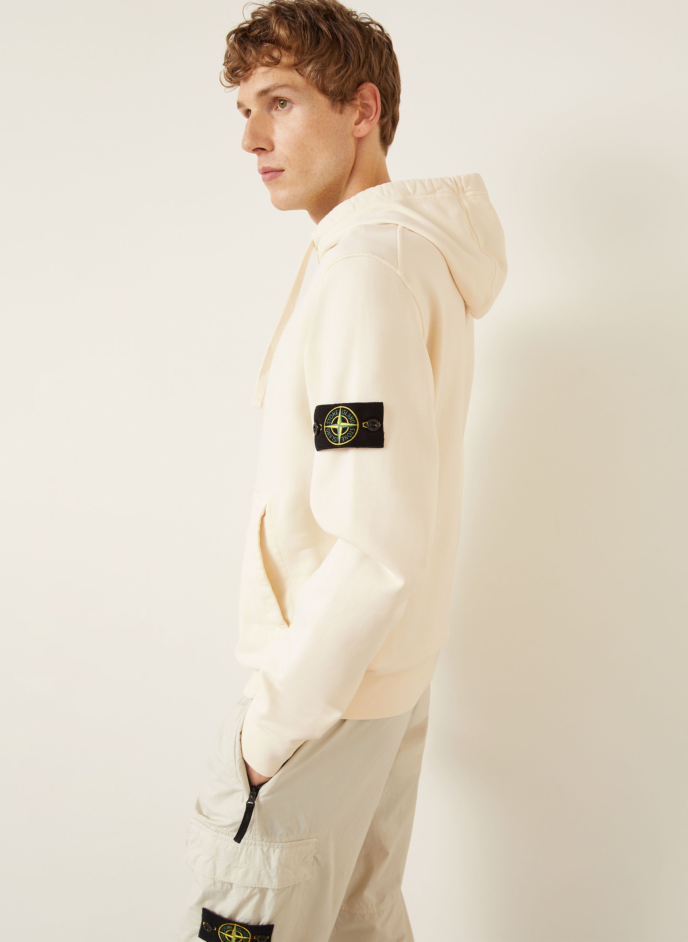 Thumbnail - Stone Island Hoodie weiss