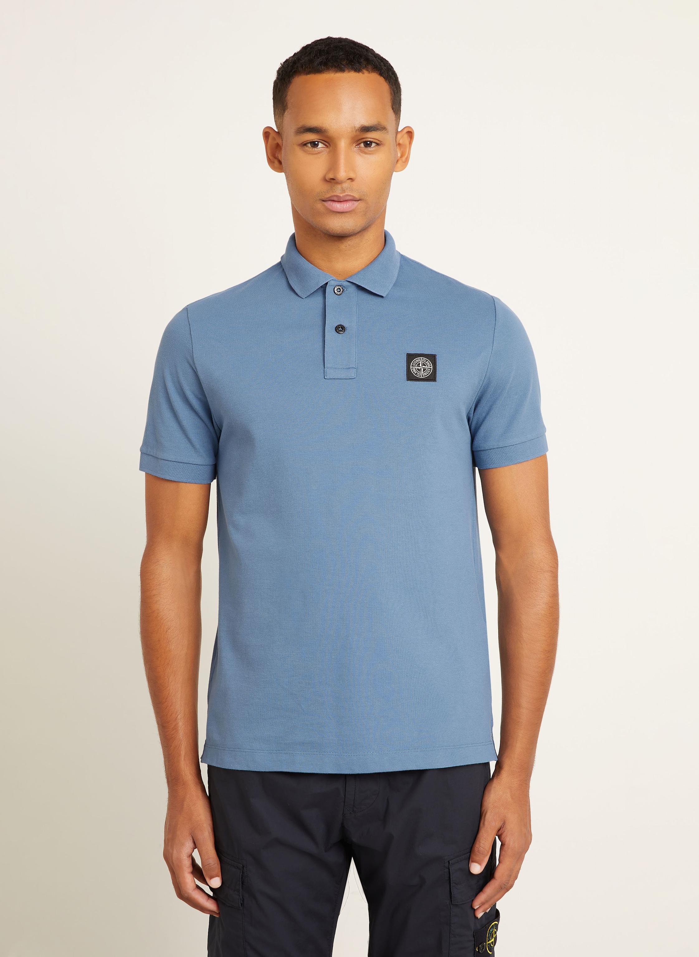 Thumbnail - Stone Island Piqué-Poloshirt blau