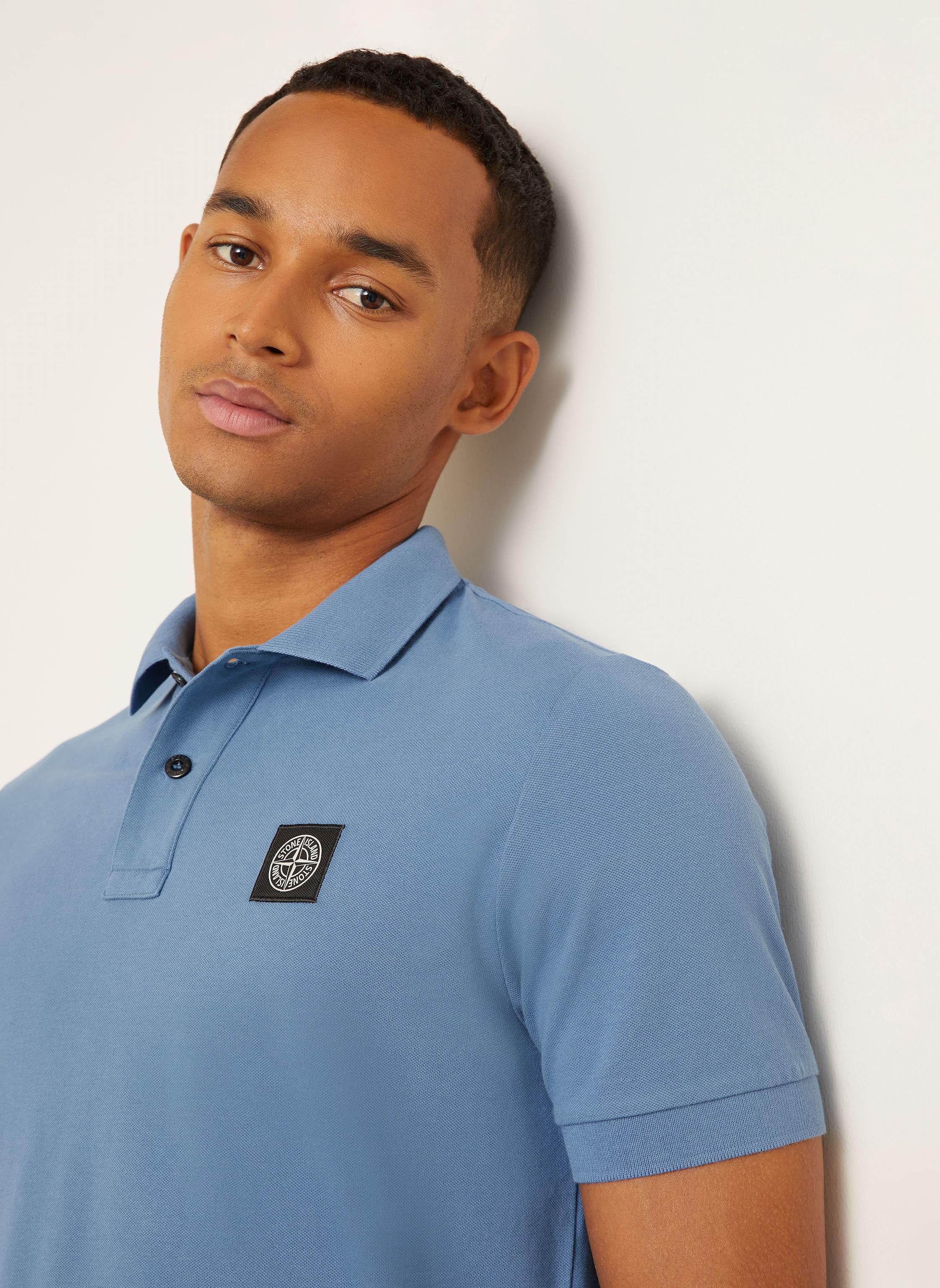 Thumbnail - Stone Island Piqué-Poloshirt blau