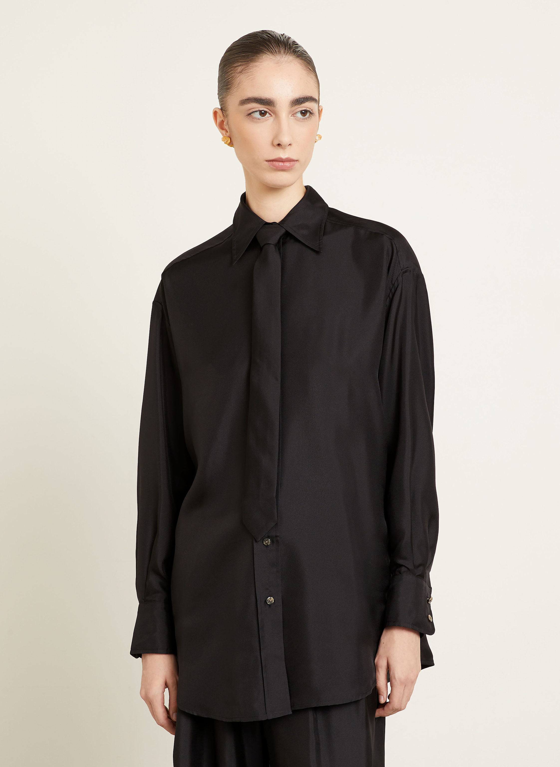 Thumbnail - Zimmermann Hemdbluse Aus Seide schwarz