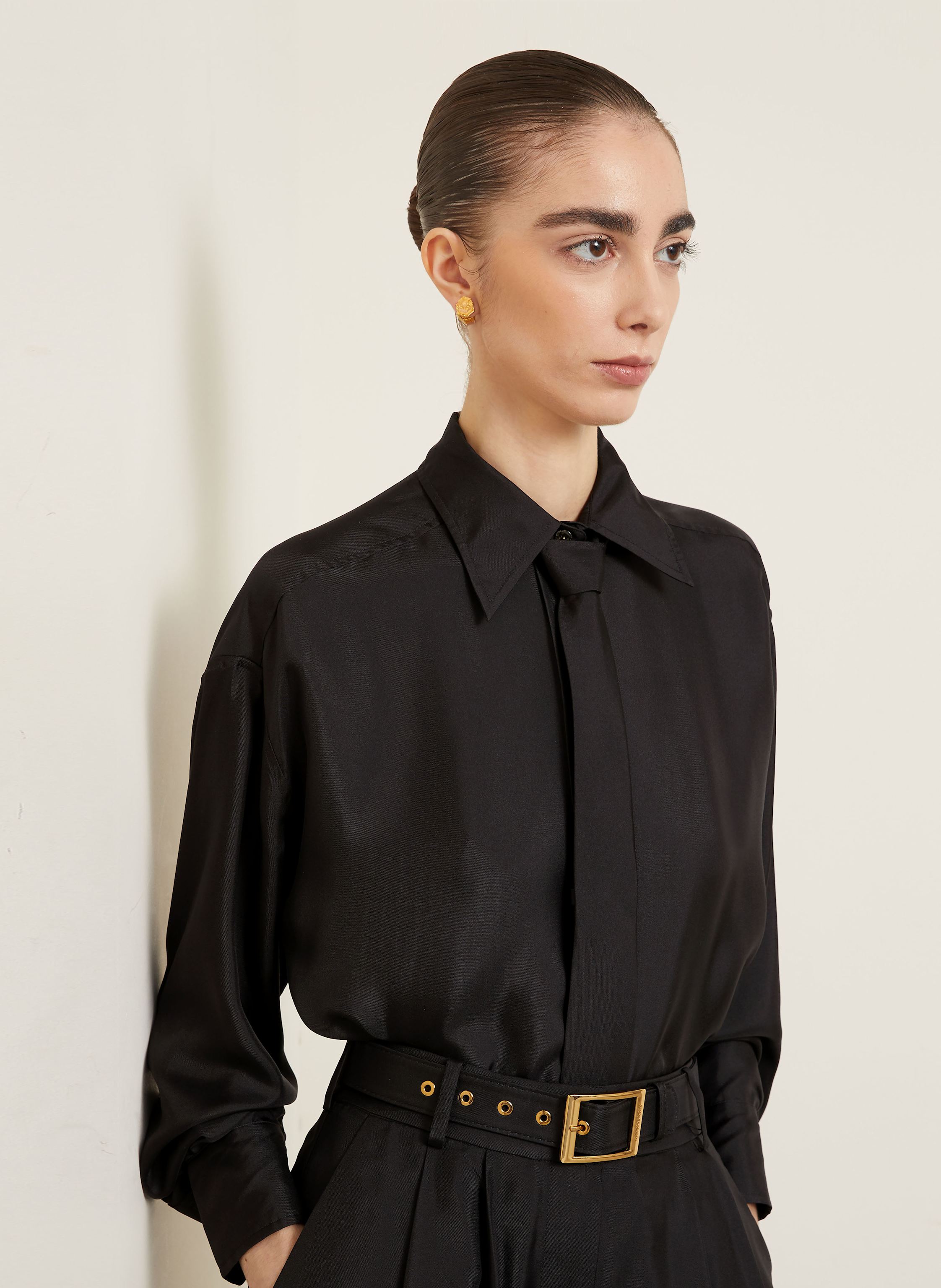 Thumbnail - Zimmermann Hemdbluse Aus Seide schwarz