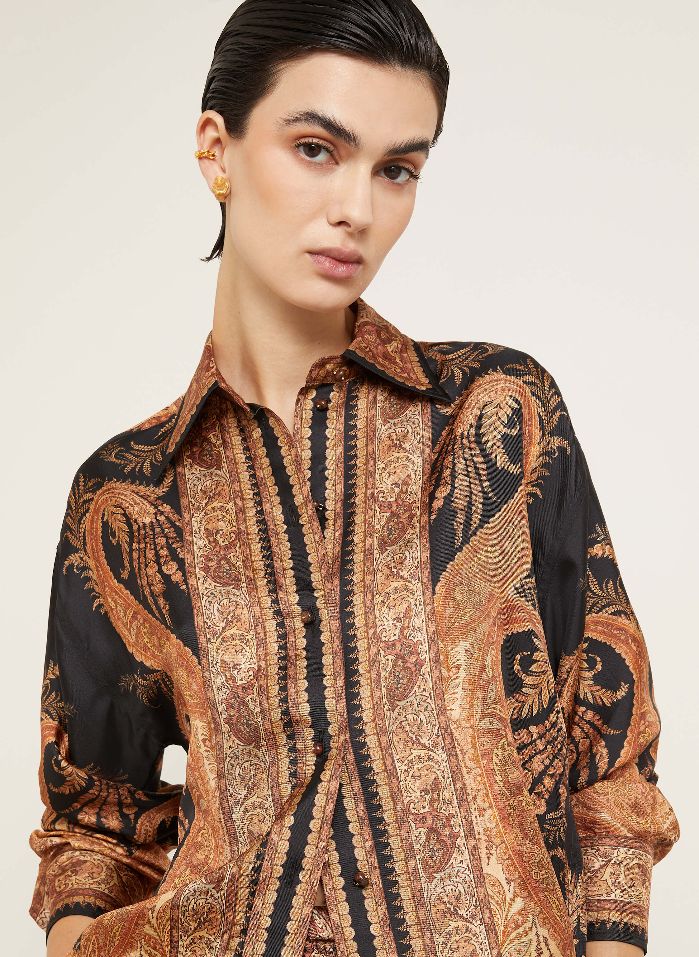 Thumbnail - Zimmermann Hemdbluse Hypnotic Aus Seide schwarz