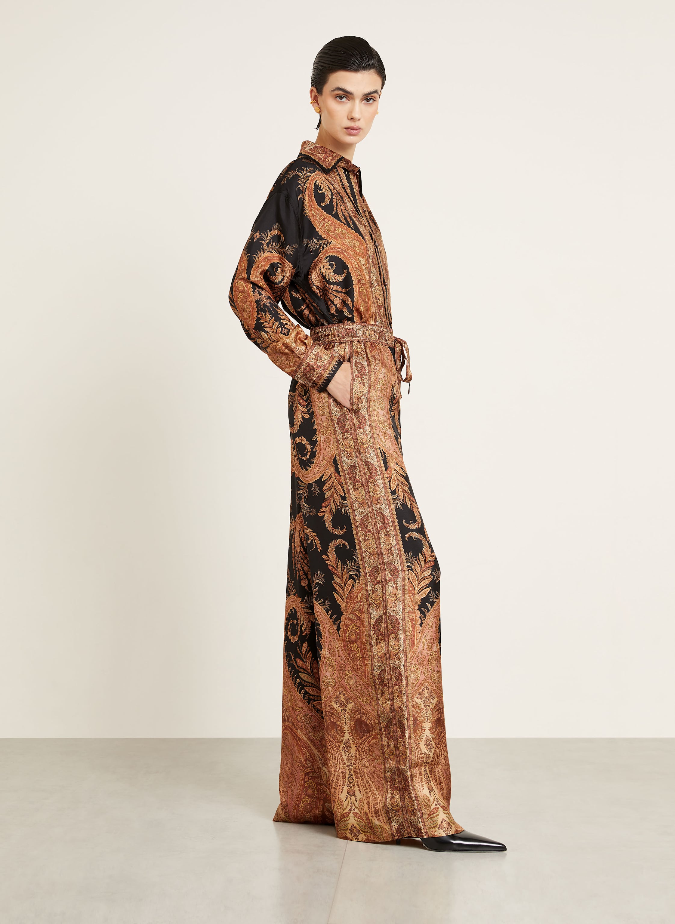 Thumbnail - Zimmermann Marlenehose Hypnotic Aus Seide schwarz