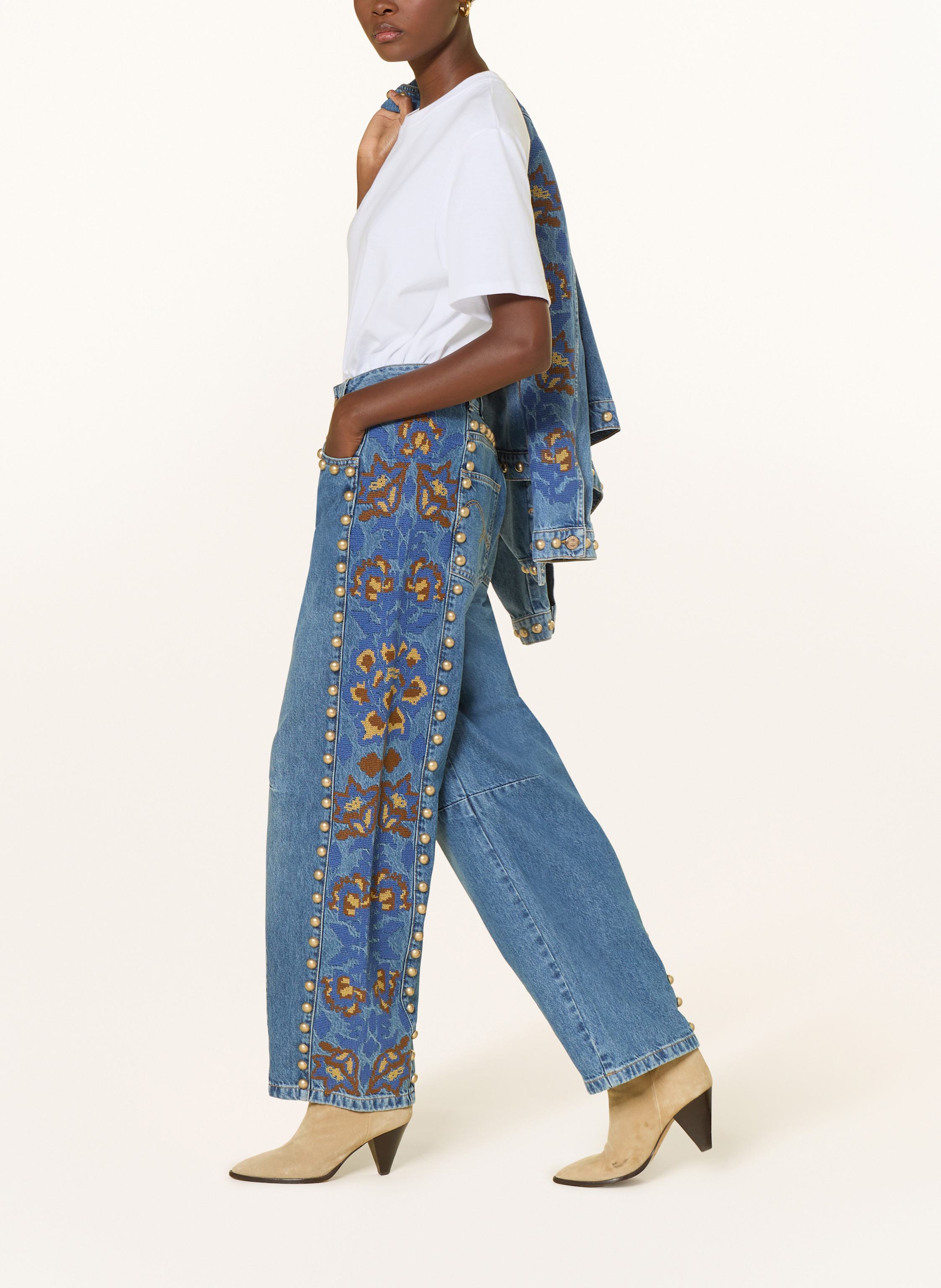 Thumbnail - Farm Rio Straight Jeans Mit Nieten blau