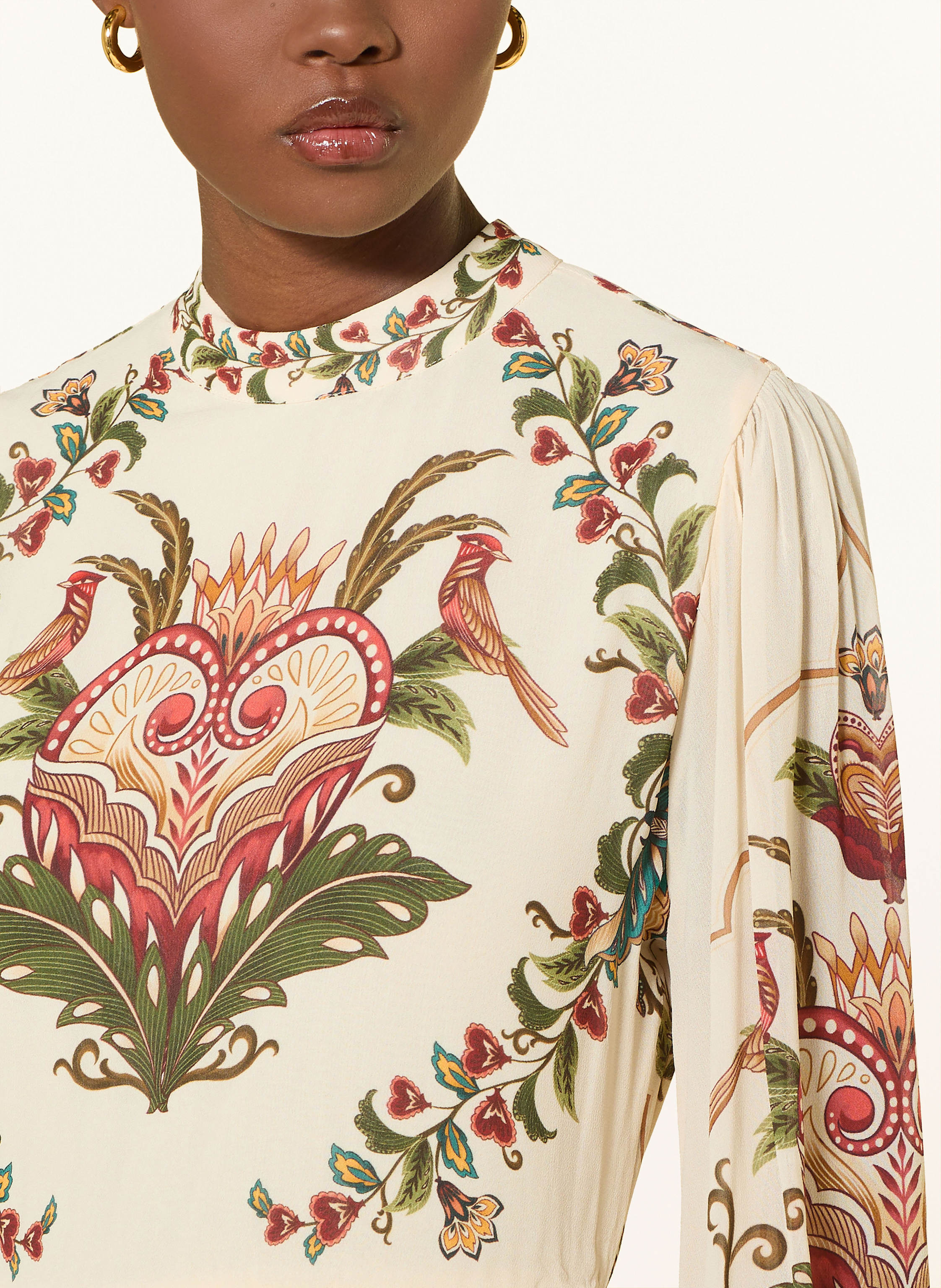 Thumbnail - Farm Rio Kleid Majestic Hearts Mit Rüschen beige