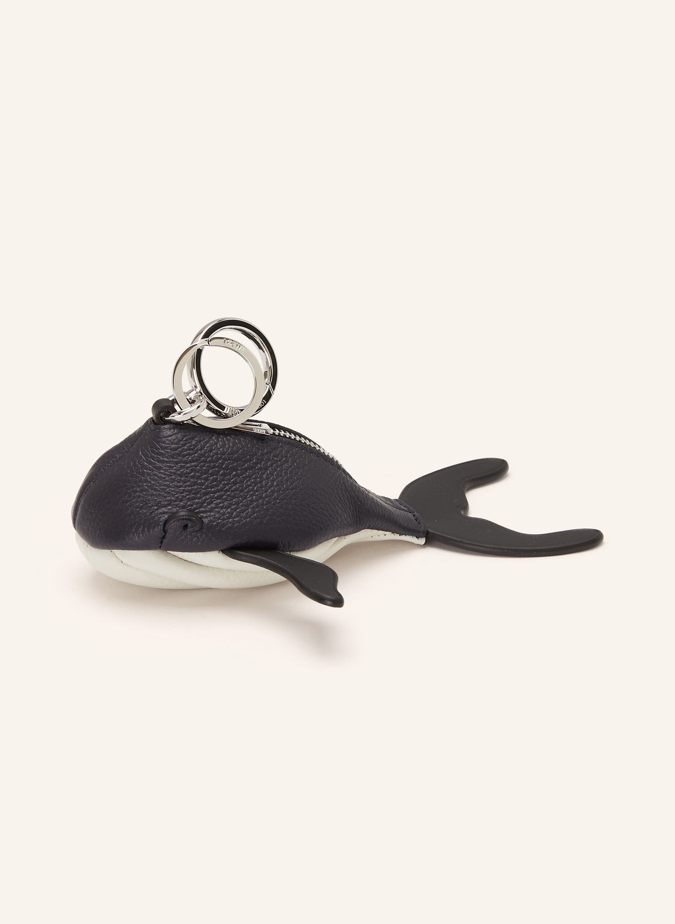 LOEWE Bag charm WHALE in black/ cream