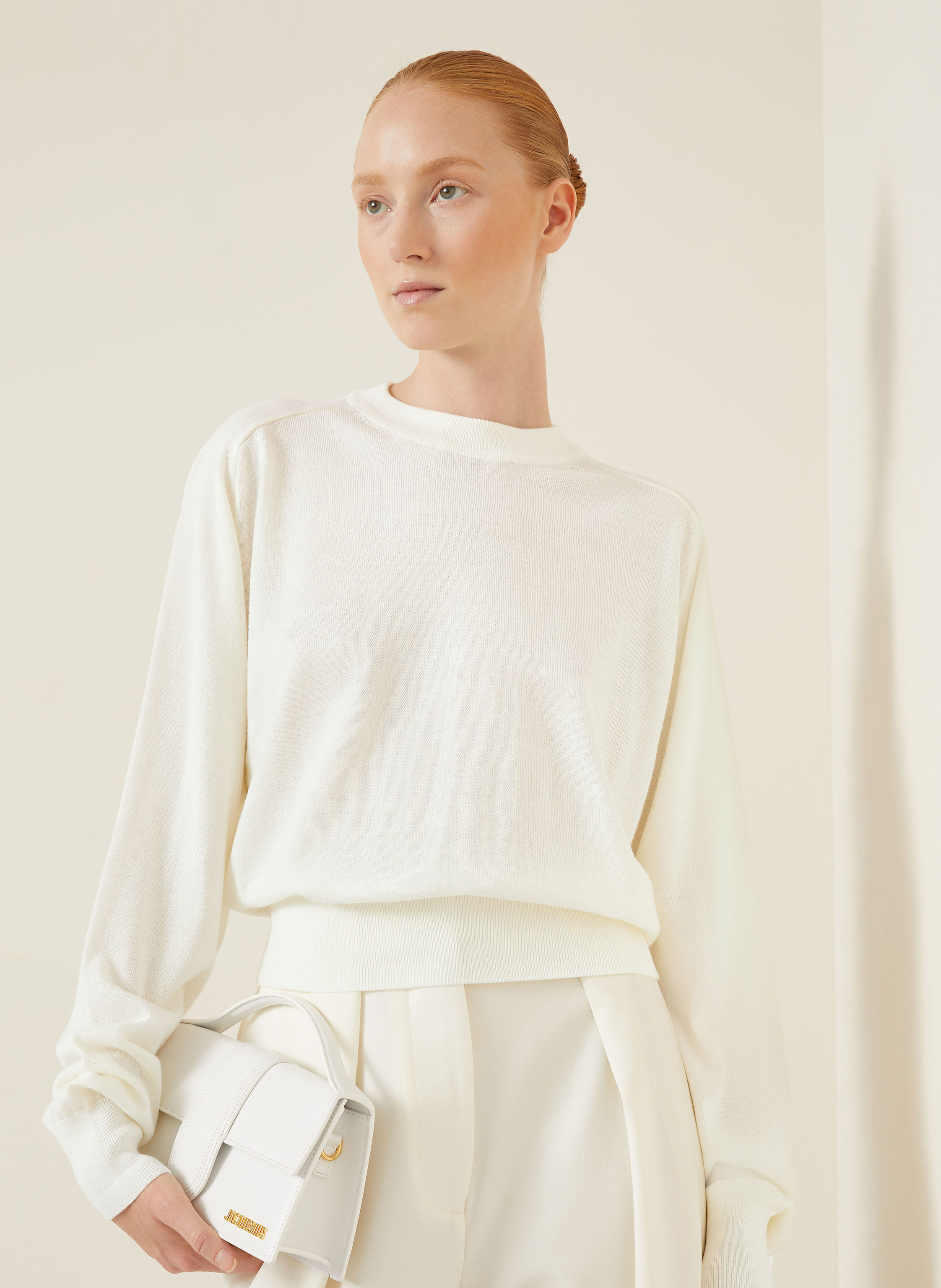 Thumbnail - Jacquemus Pullover Le Sweater Brode weiss