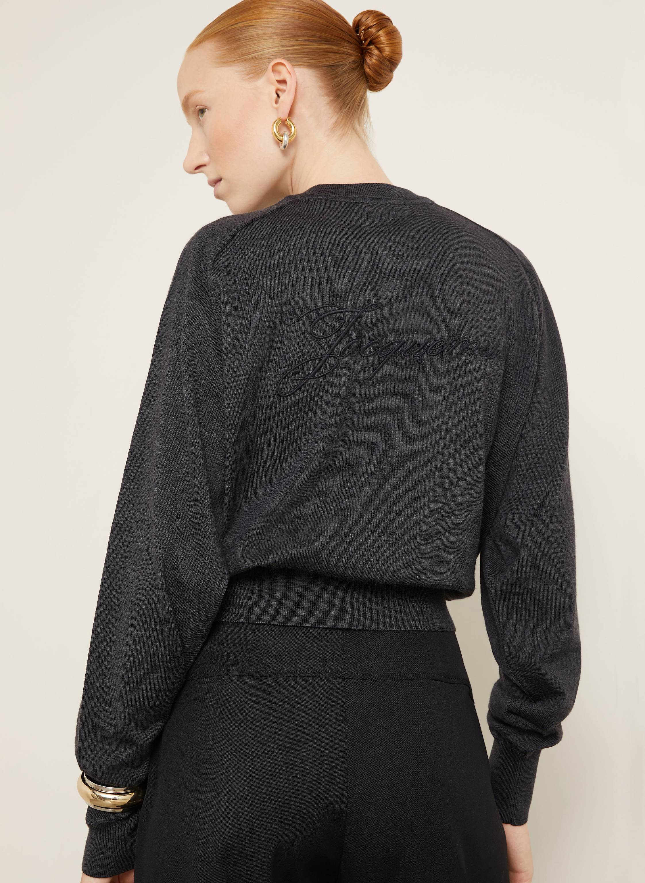 Thumbnail - Jacquemus Pullover Le Sweater Brode grau