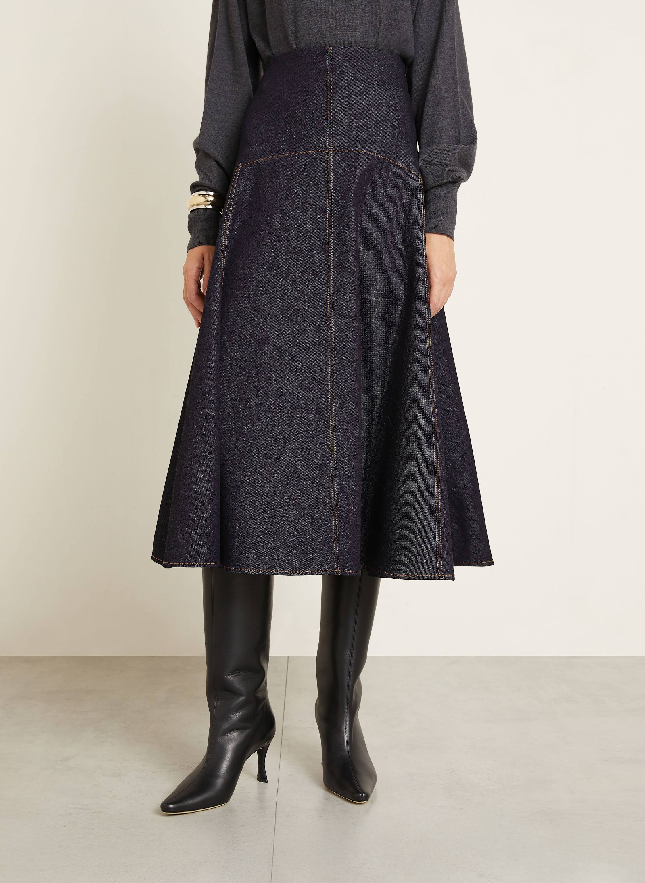 Thumbnail - Jacquemus Jeansrock La Jupe Triangle De-Nimes blau