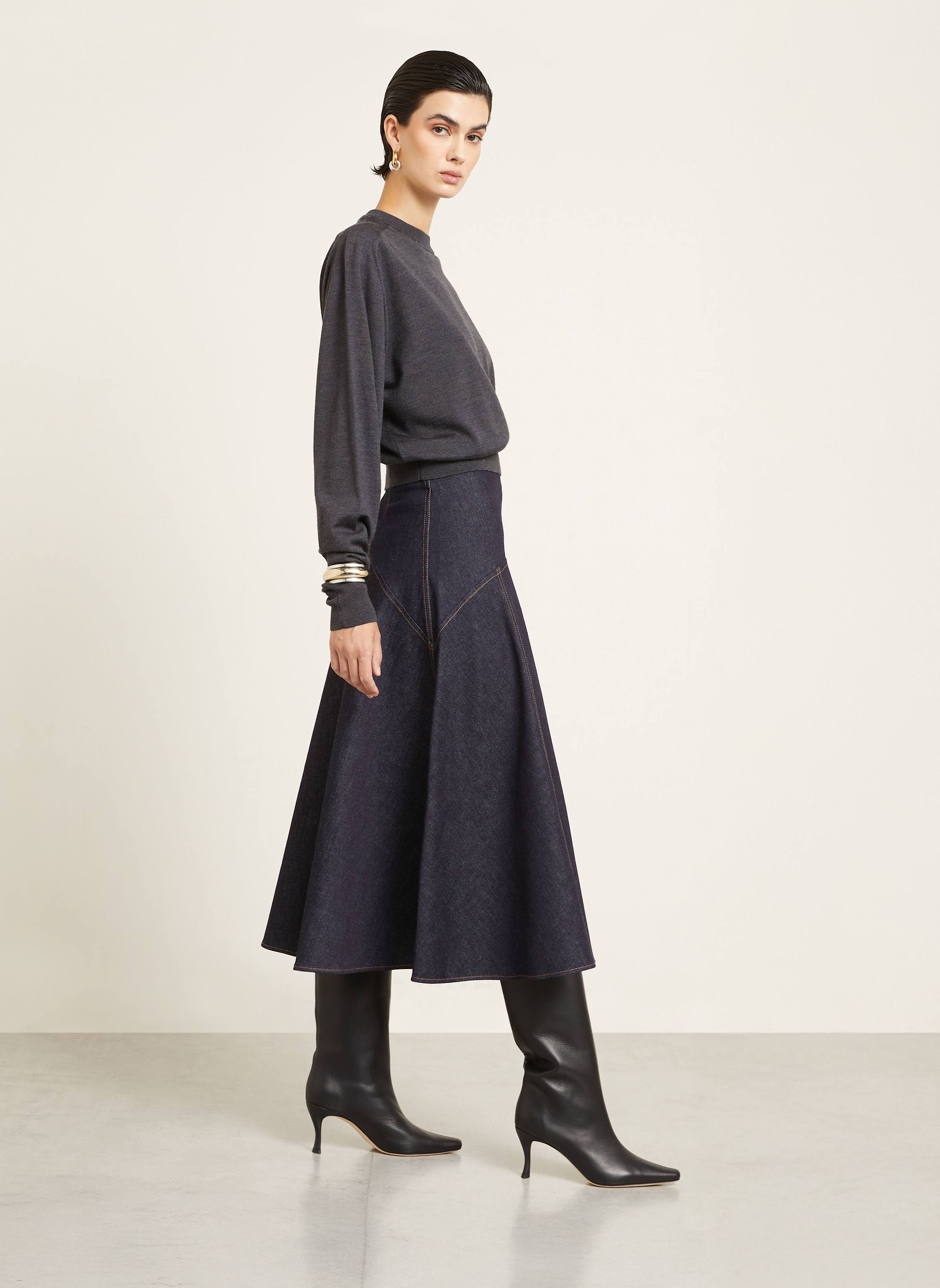 Thumbnail - Jacquemus Jeansrock La Jupe Triangle De-Nimes blau