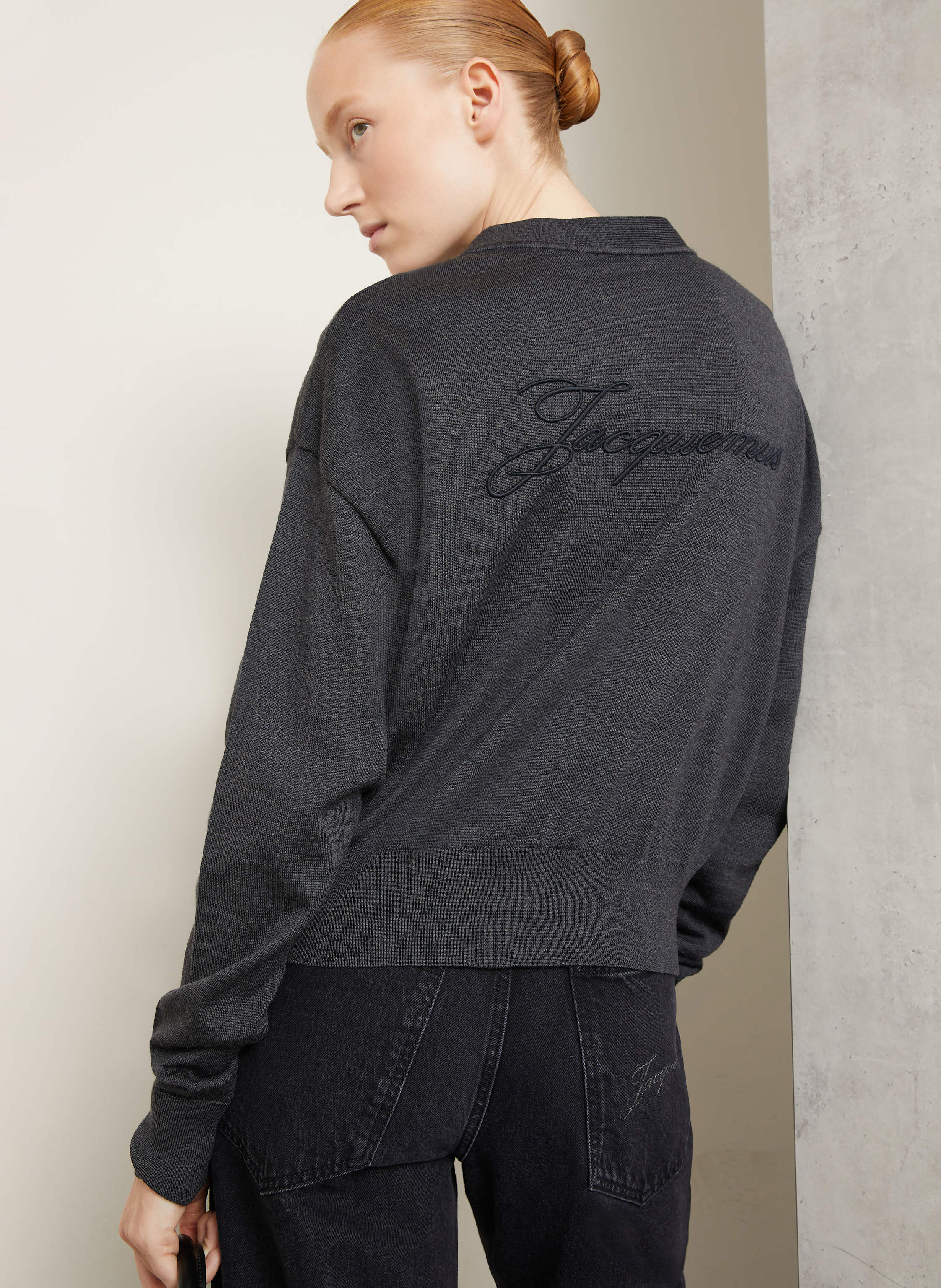 Thumbnail - Jacquemus Strickjacke Le Cardigan Brode grau