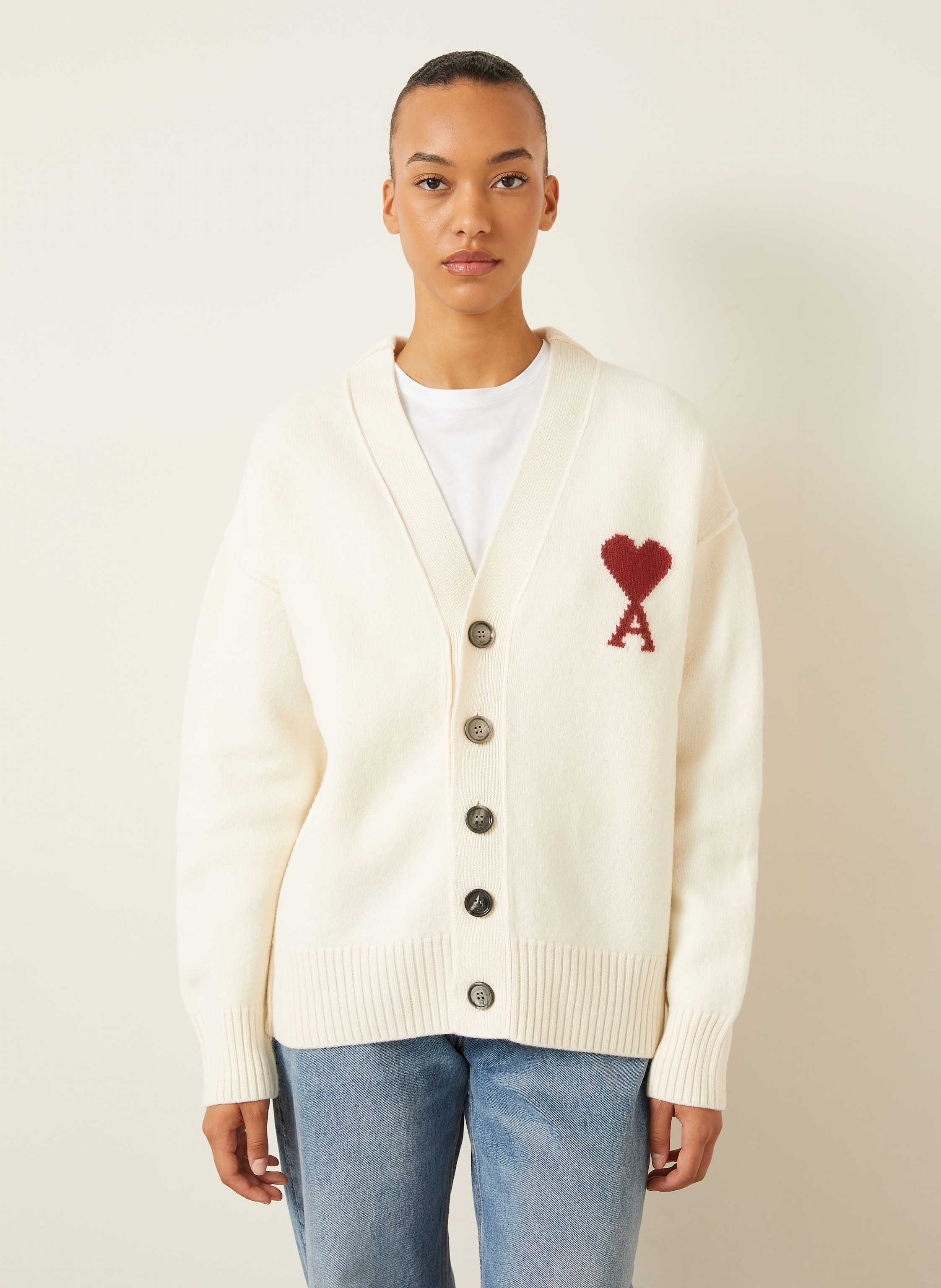 Thumbnail - Ami Paris Strickjacke weiss