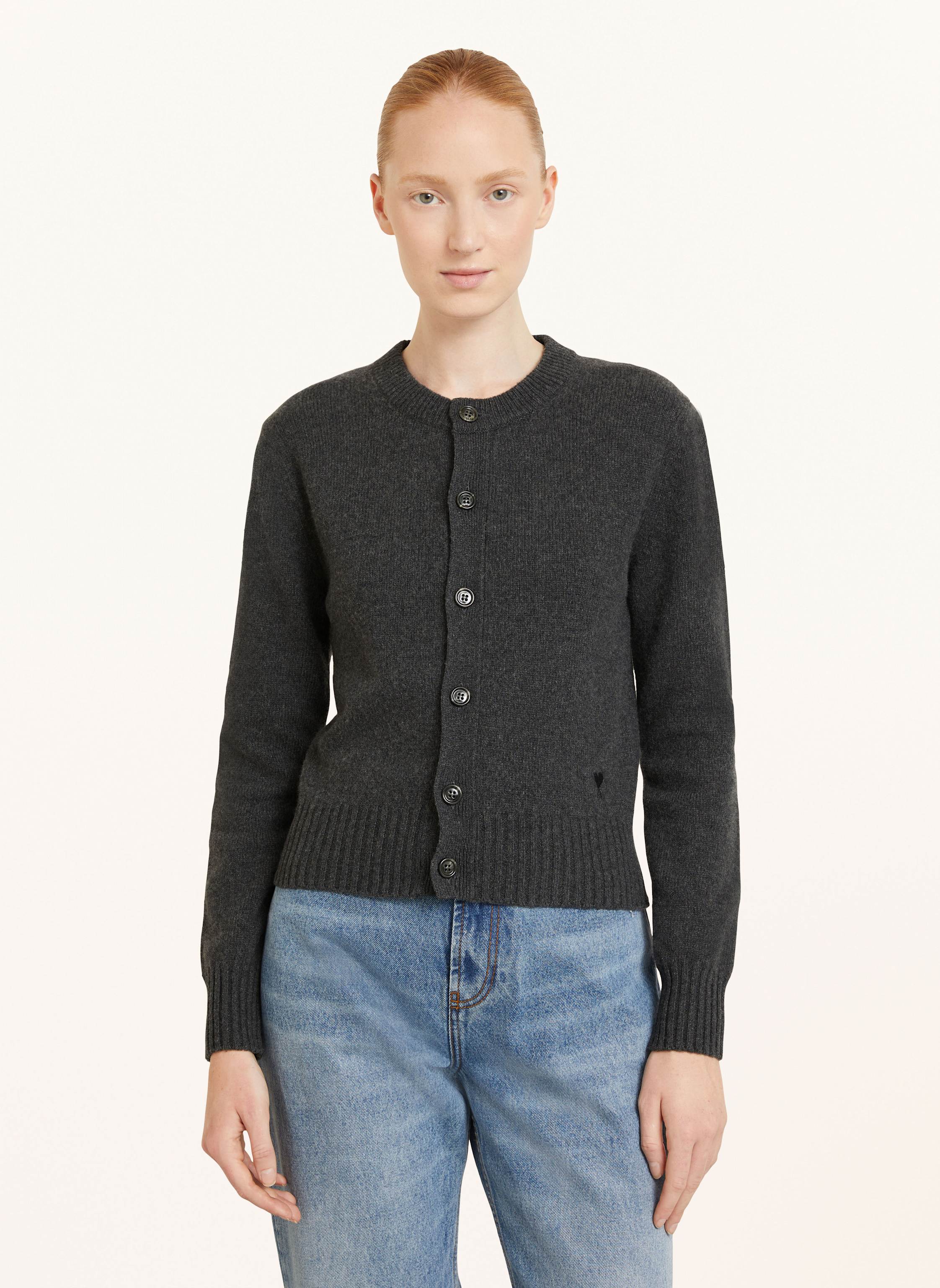 Thumbnail - Ami Paris Strickjacke Aus Cashmere grau