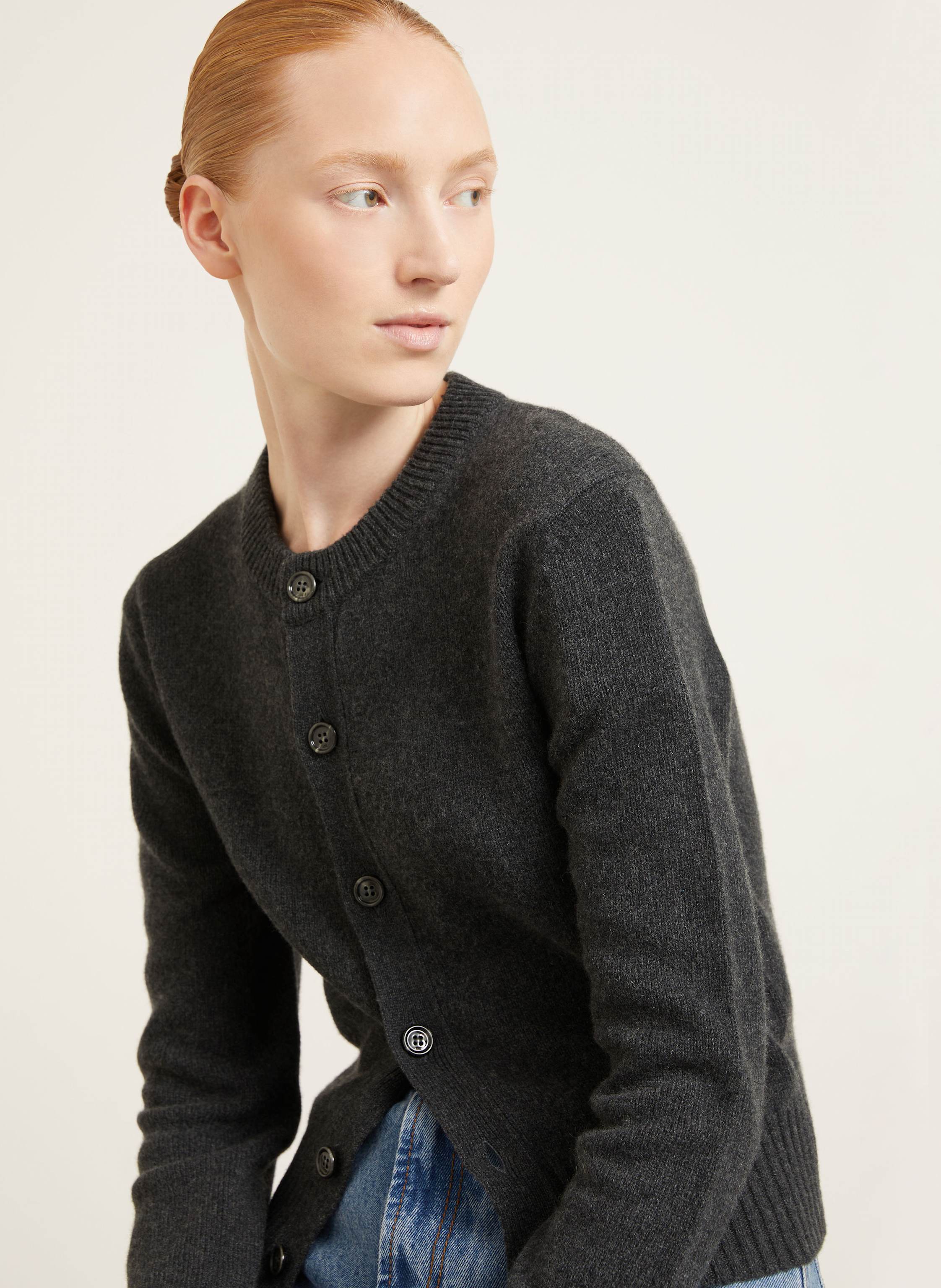 Thumbnail - Ami Paris Strickjacke Aus Cashmere grau