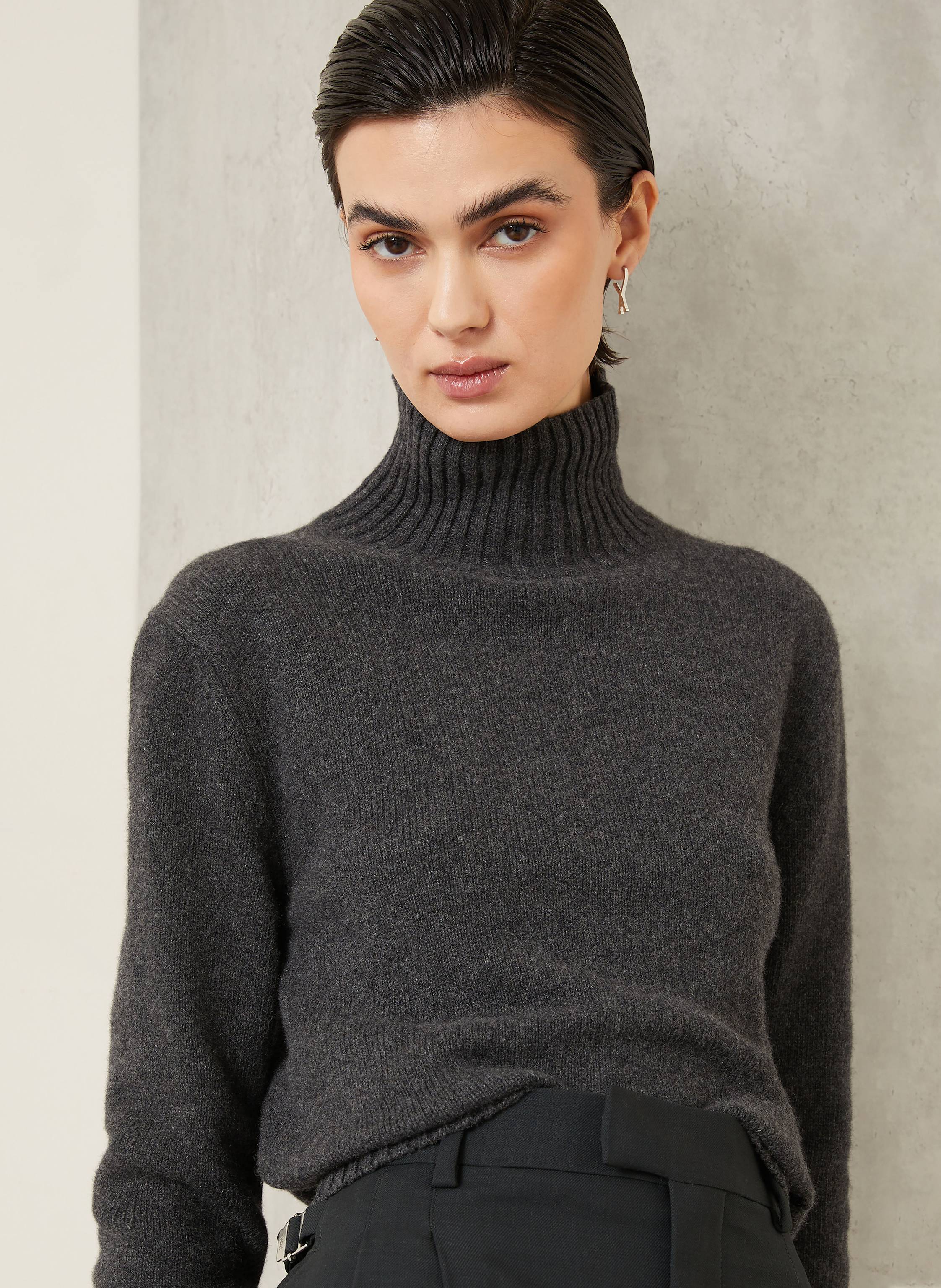 Thumbnail - Ami Paris Cashmere-Pullover grau