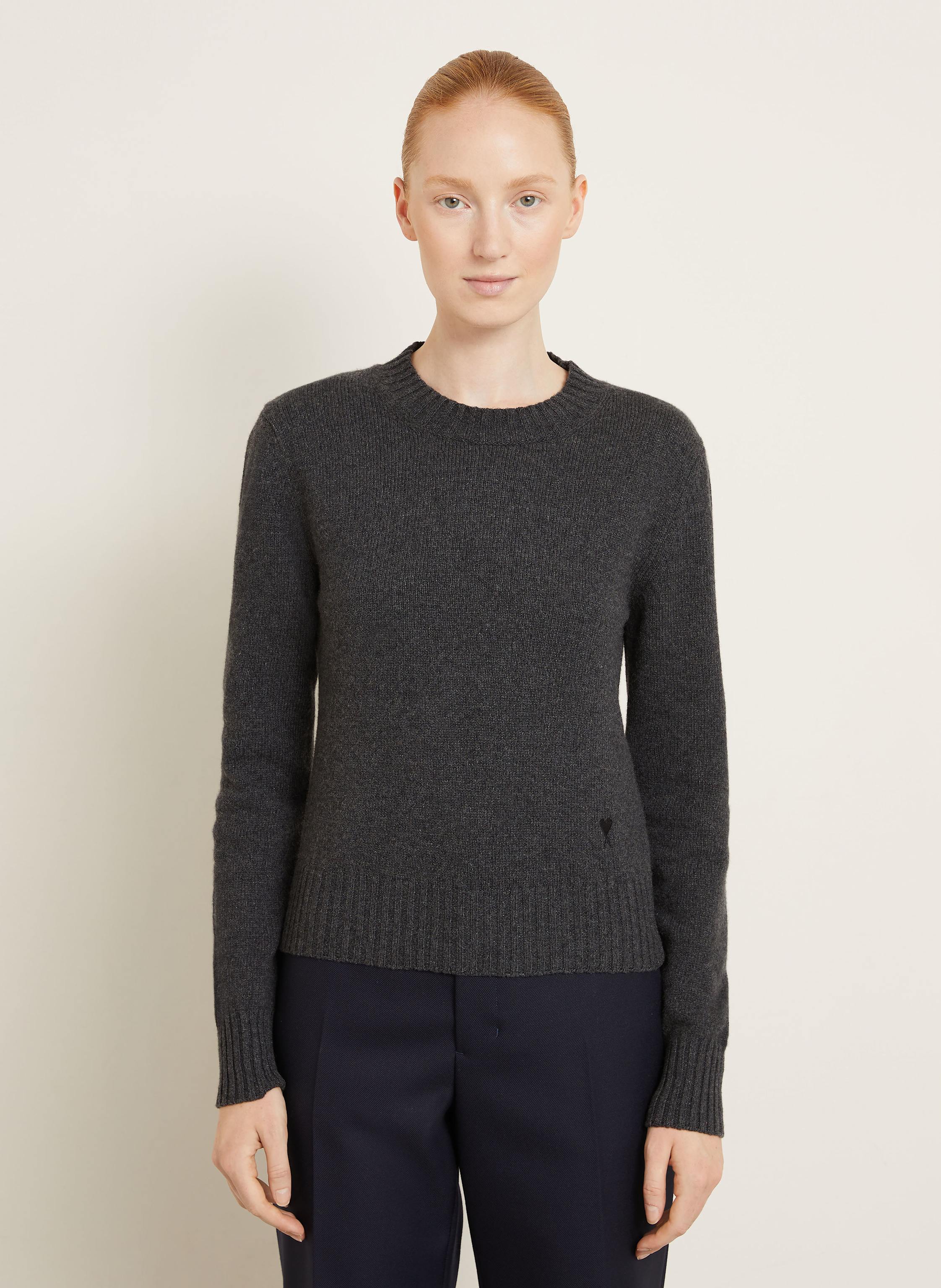 Thumbnail - Ami Paris Cashmere-Pullover grau