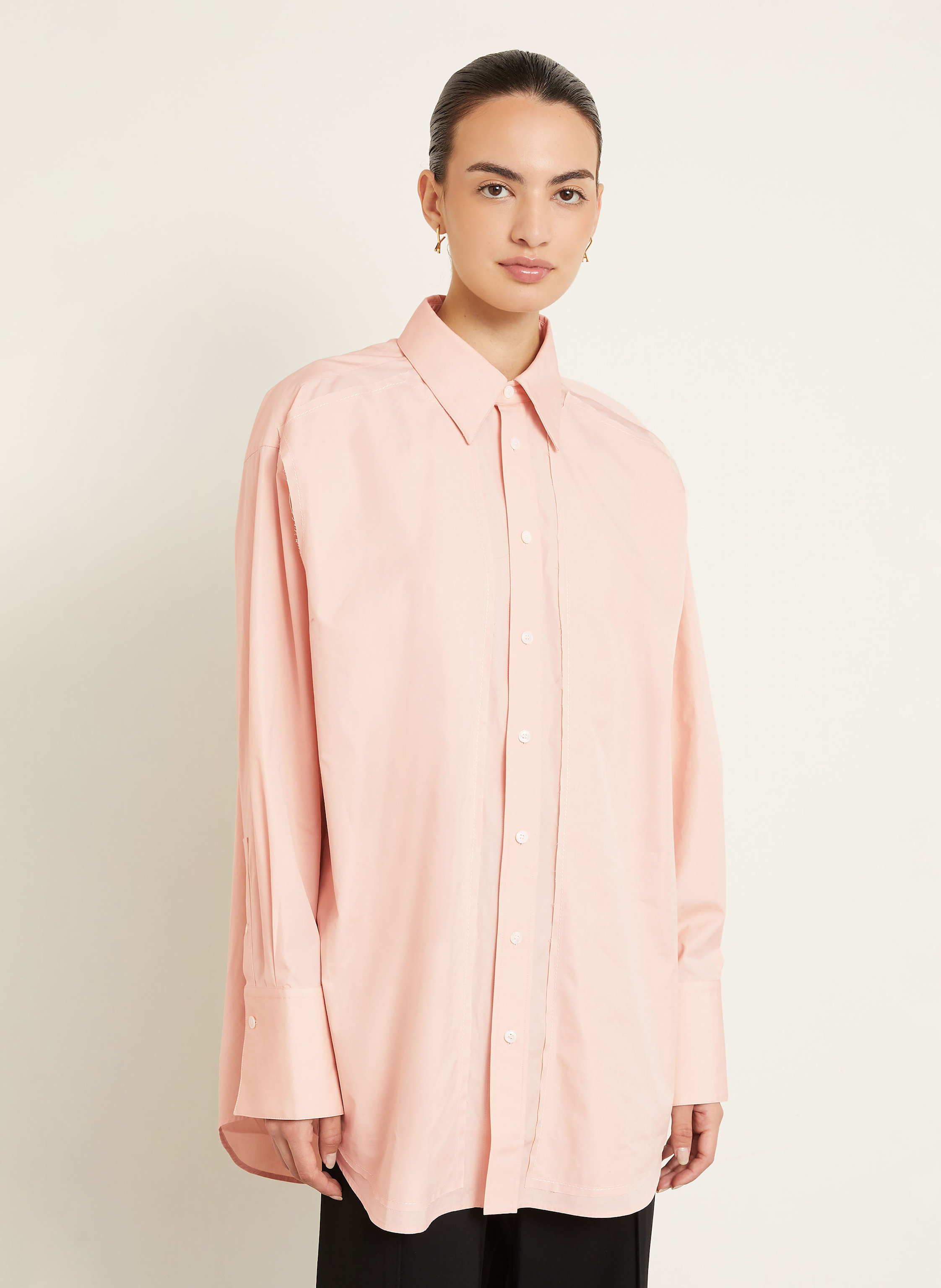 Thumbnail - Ami Paris Oversized-Hemdbluse rosa