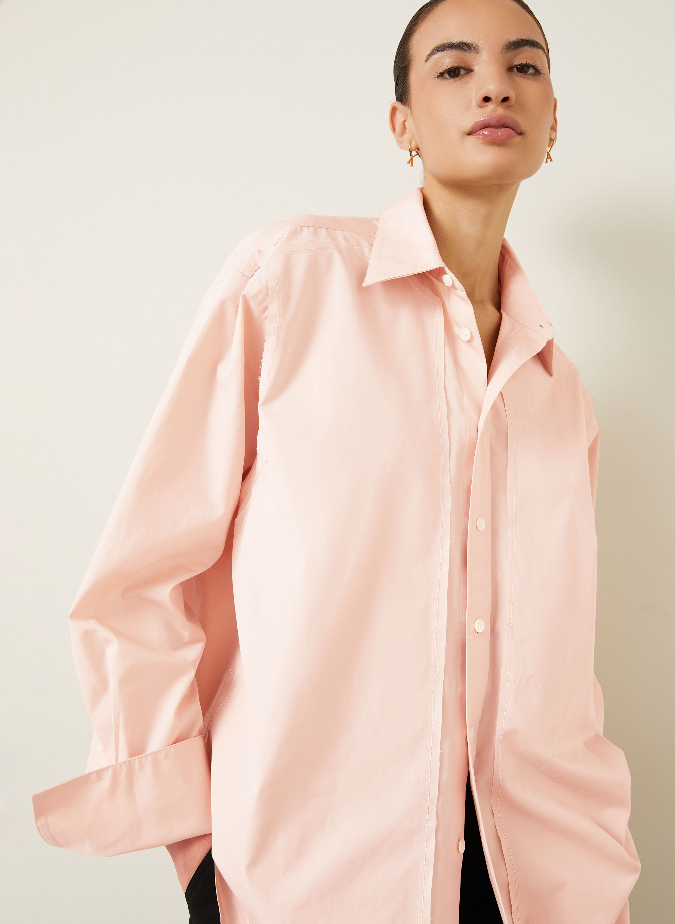 Thumbnail - Ami Paris Oversized-Hemdbluse rosa