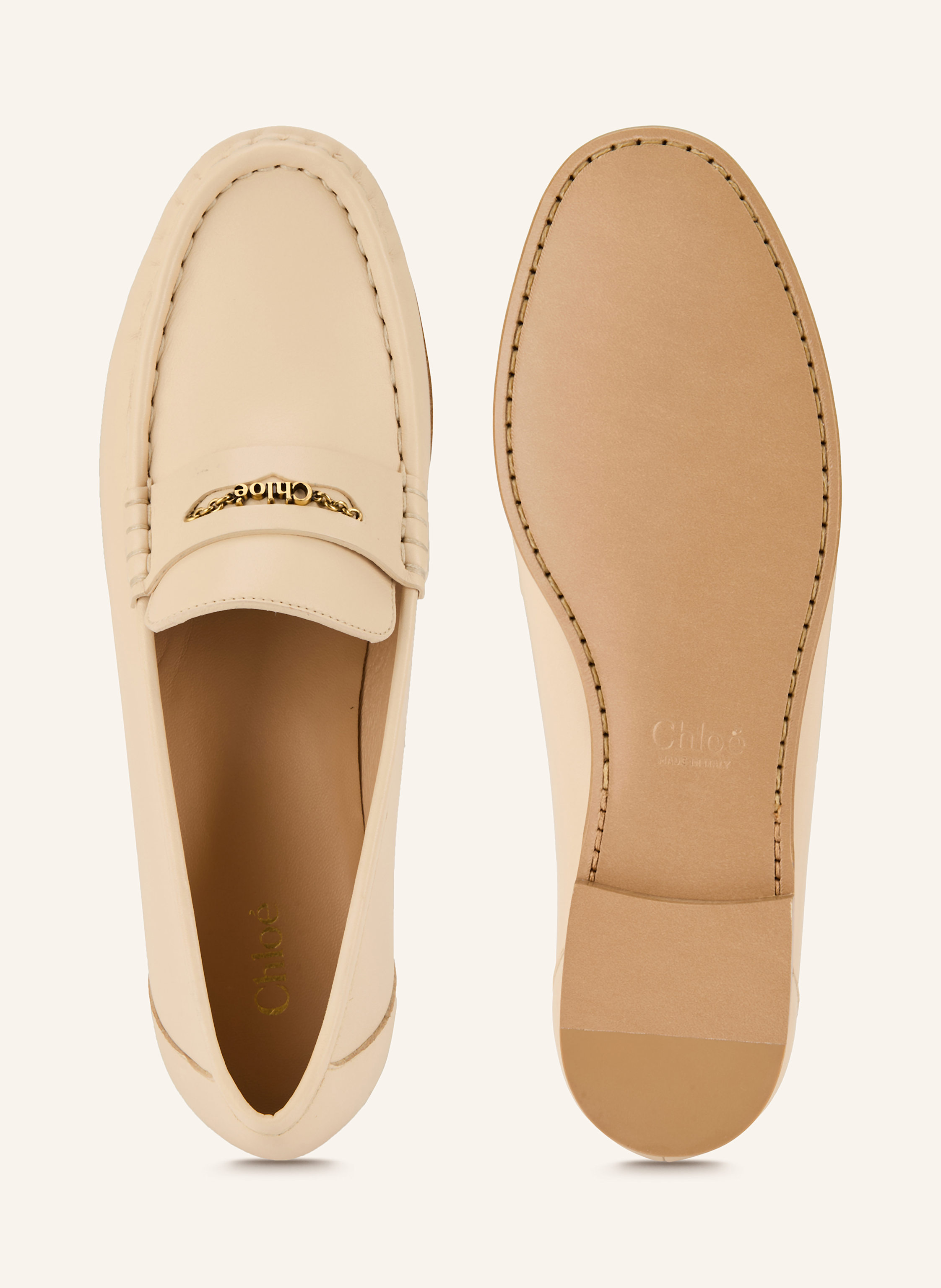 Thumbnail - Chloé Penny-Loafer beige