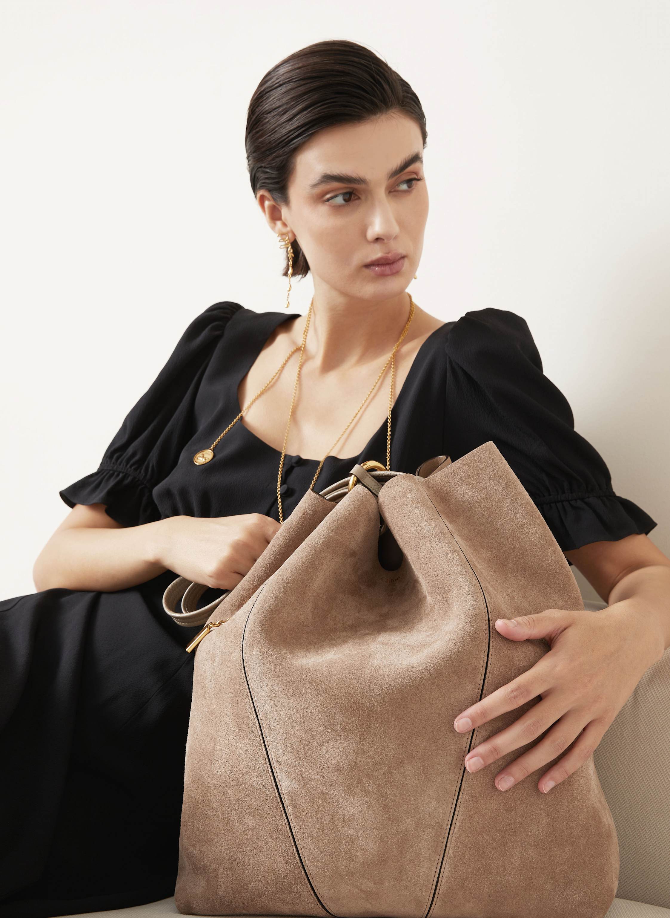 Thumbnail - Chloé Shopper Spin grau