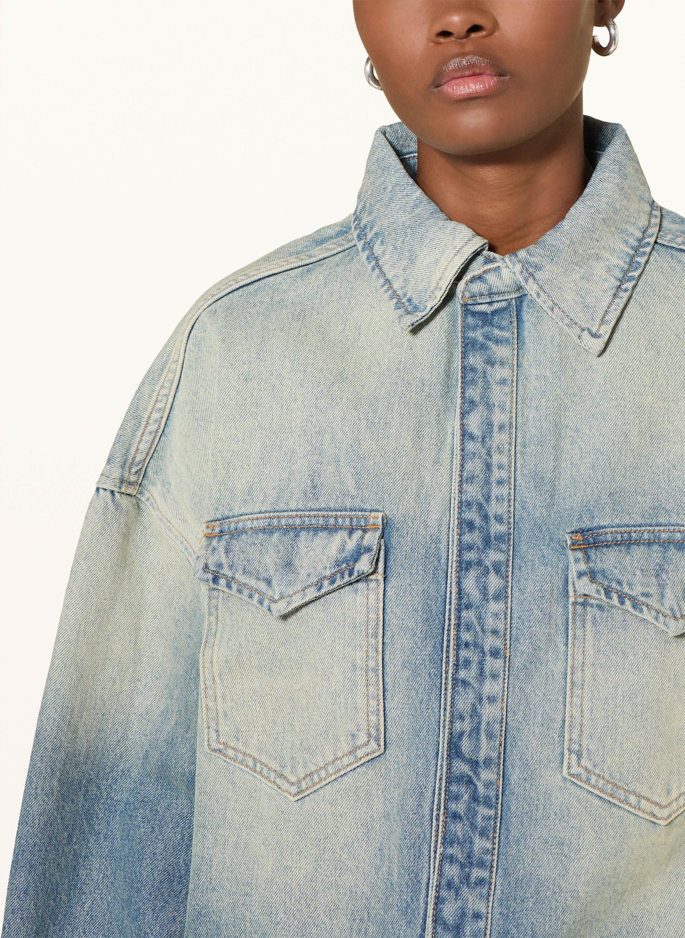 Thumbnail - Eb Denim Jeansbluse Daniele blau