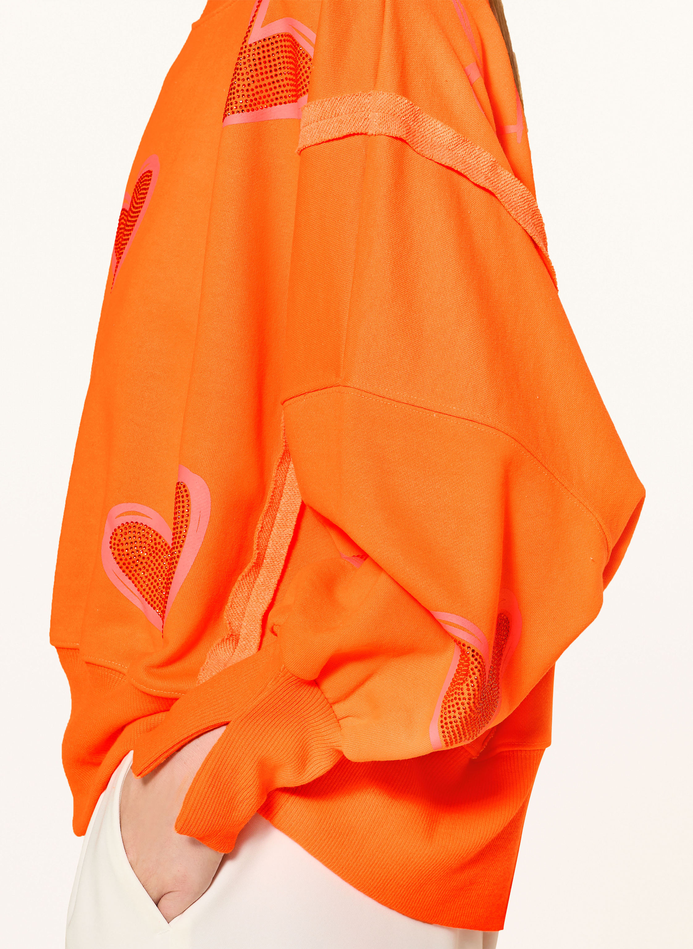 Thumbnail - Miss Goodlife Sweatshirt Mit Schmucksteinen orange