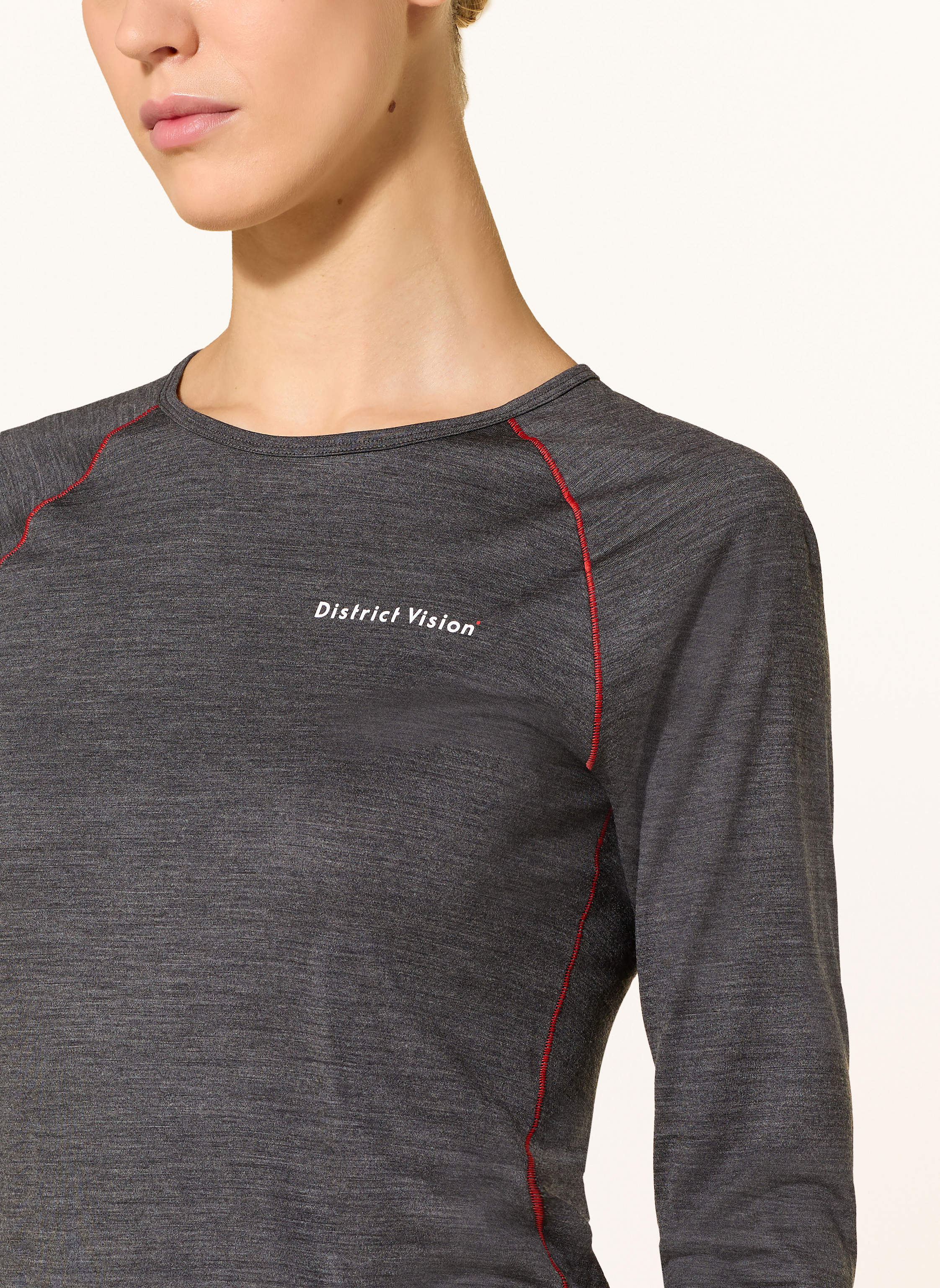 Thumbnail - District Vision Longsleeve Merino Aus Merinowolle grau