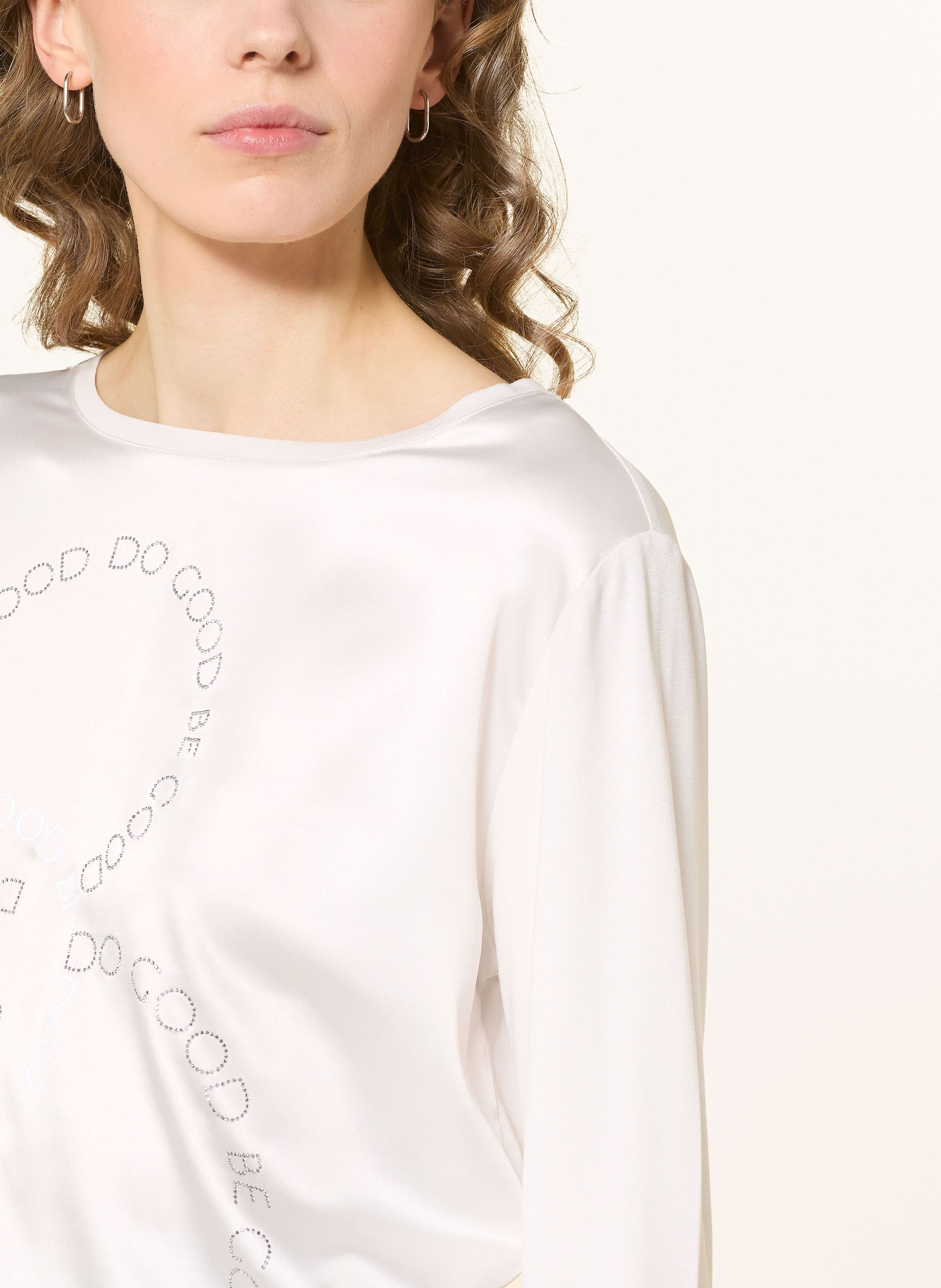 Thumbnail - Monari Longsleeve Im Materialmix Mit Schmucksteinen beige