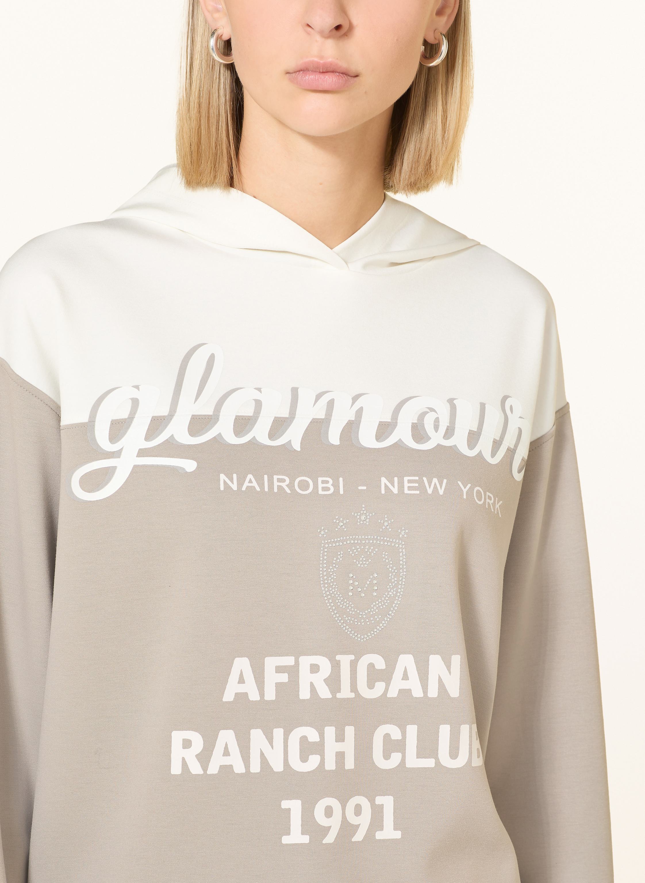 Thumbnail - Monari Hoodie Mit Schmucksteinen beige