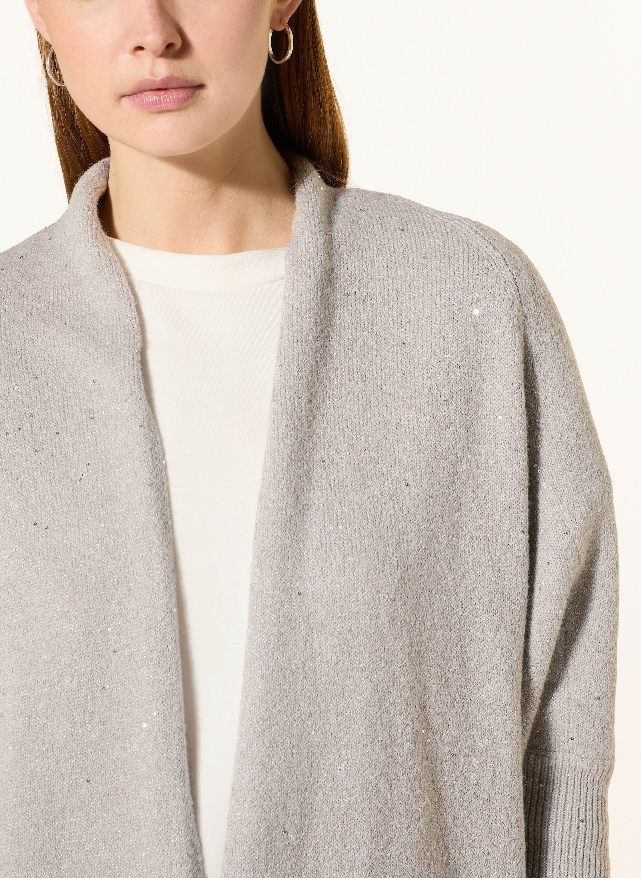 Thumbnail - Monari Strickhülle Mit Pailletten Und Glitzergarn grau