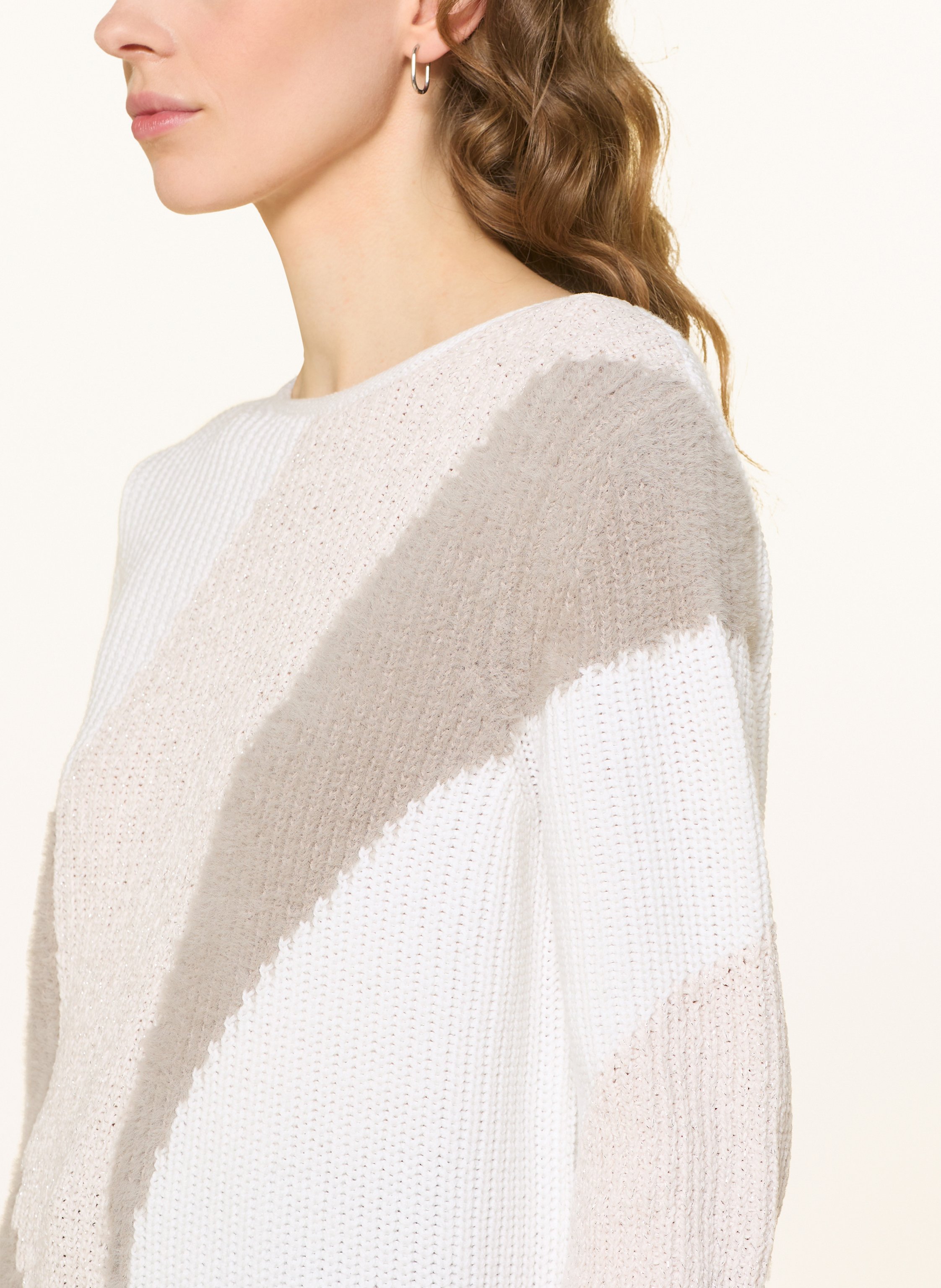 Thumbnail - Monari Pullover Mit Glitzergarn weiss