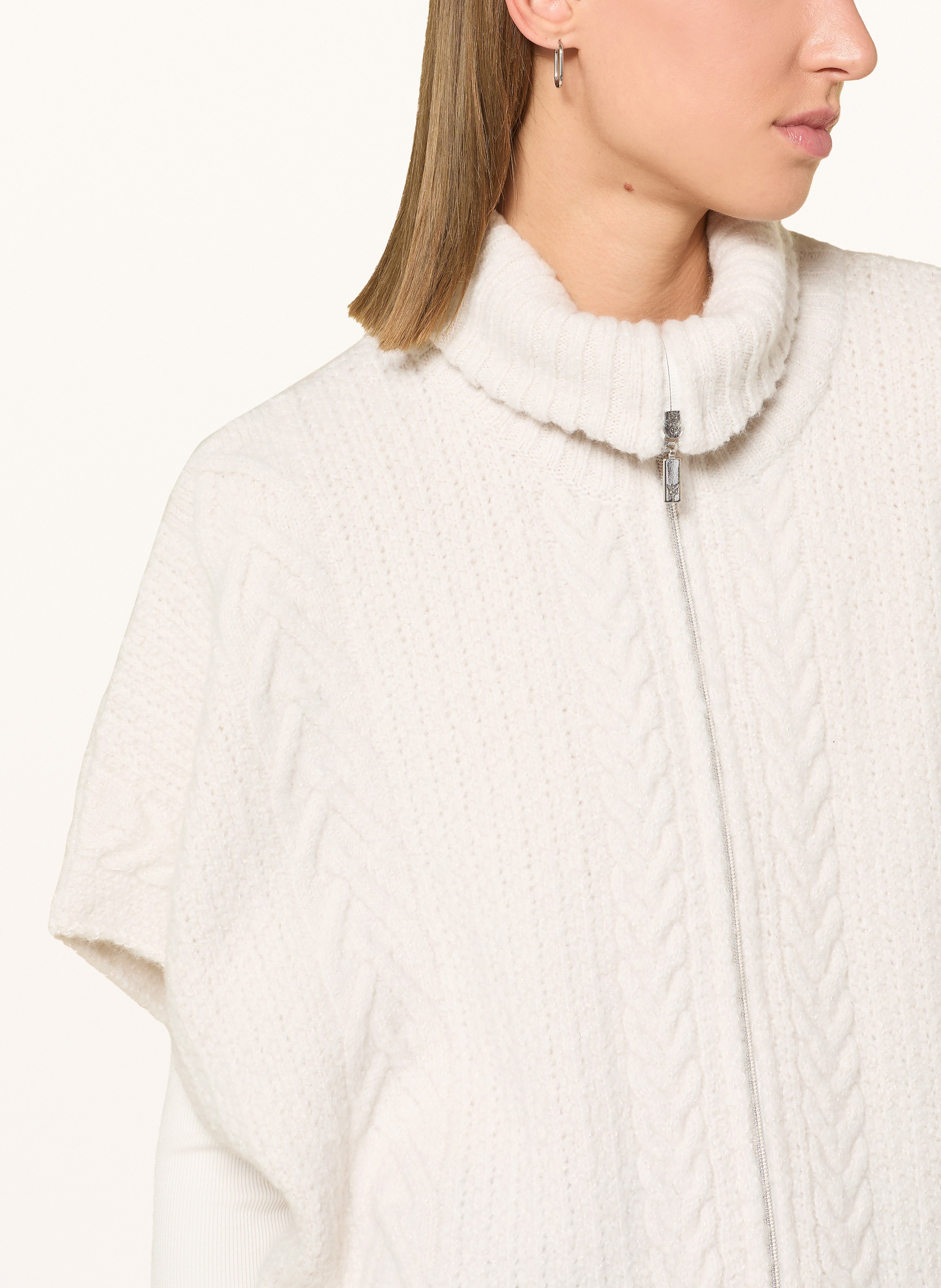 Thumbnail - Monari Strickjacke Mit Glitzergarn weiss