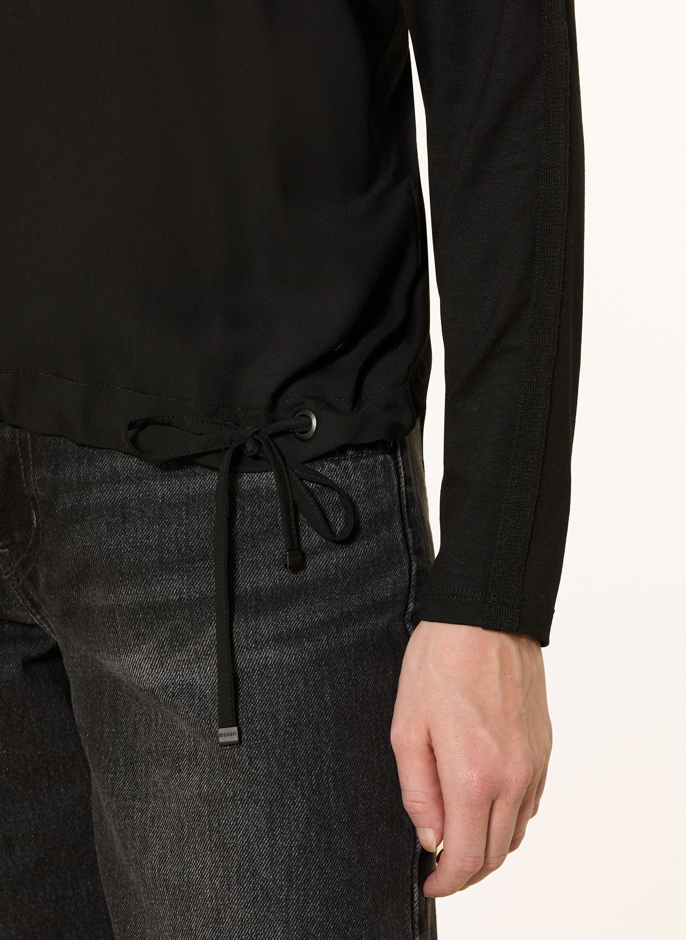 Thumbnail - Monari Blusenshirt Im Materialmix Mit Schmucksteinen schwarz