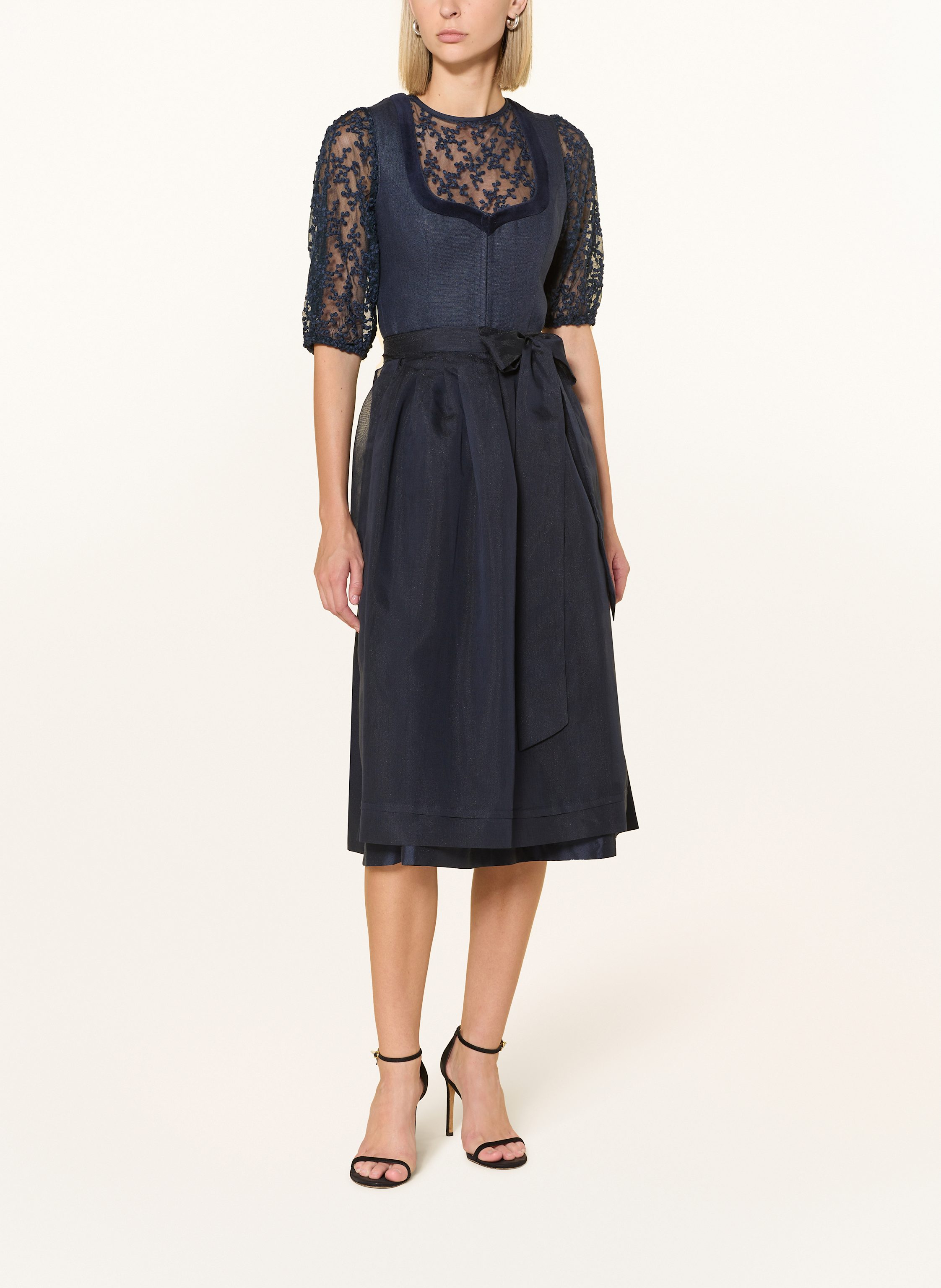 Thumbnail - Heimatglück Tracht Dirndlbluse Mit 3/4-Arm blau