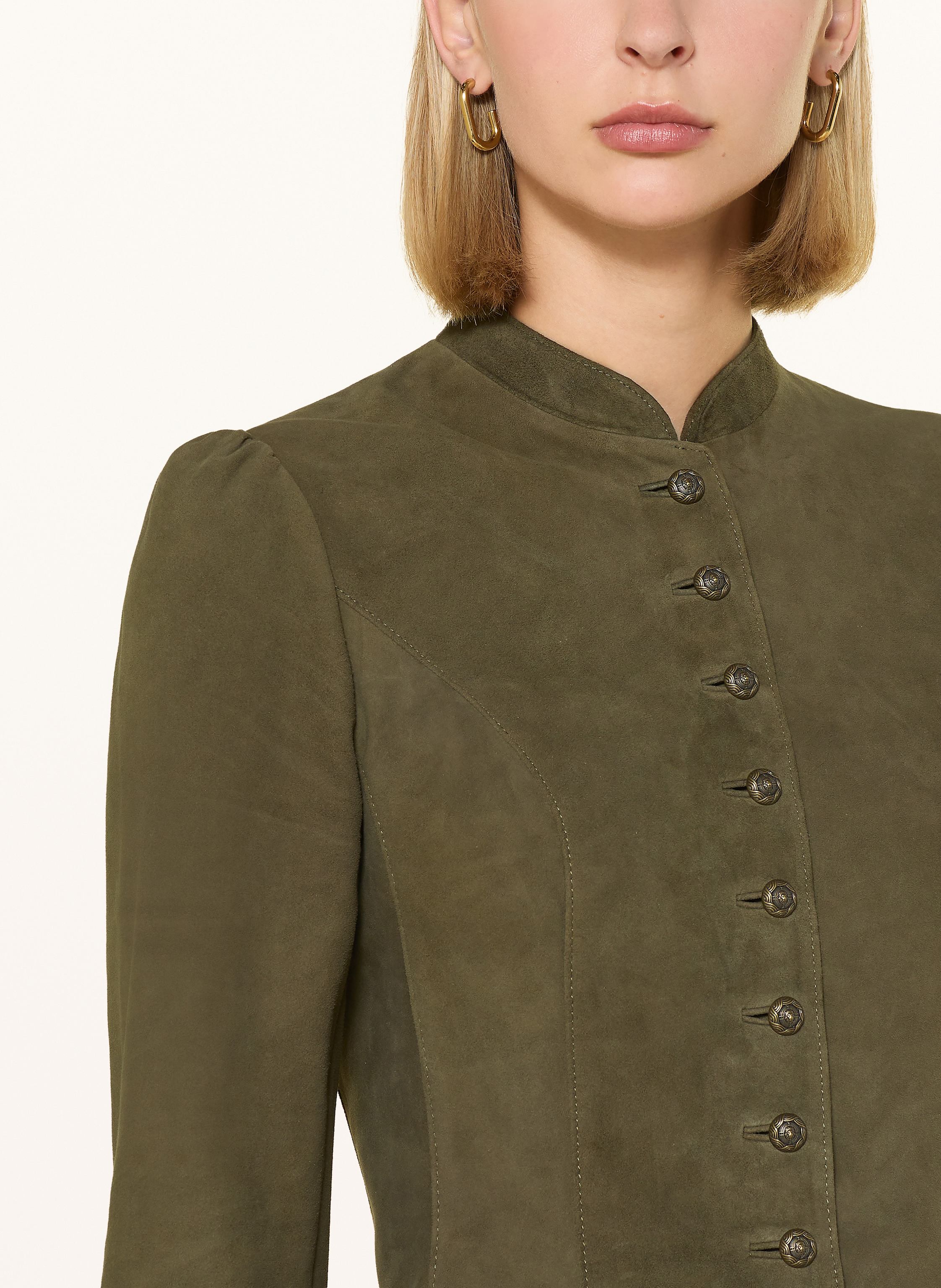 Thumbnail - Meindl Trachten-Lederjacke Daria Mit 3/4-Arm gruen