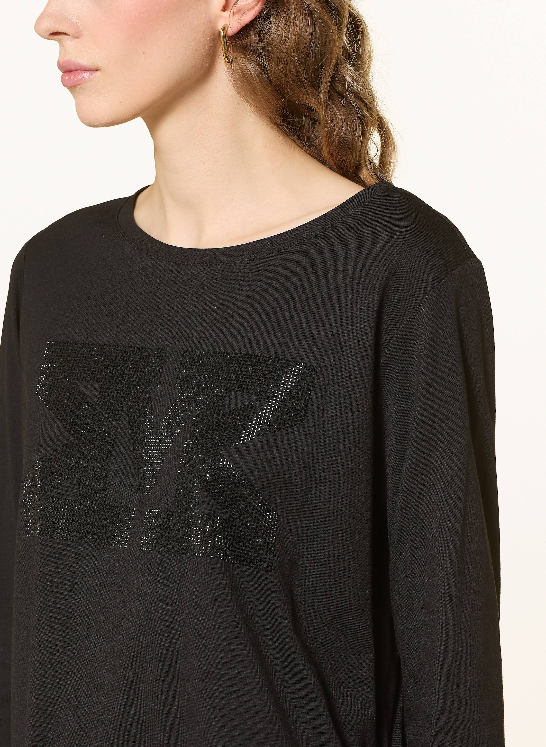 Thumbnail - Monari Shirt Mit 3/4-Arm Und Pailletten schwarz