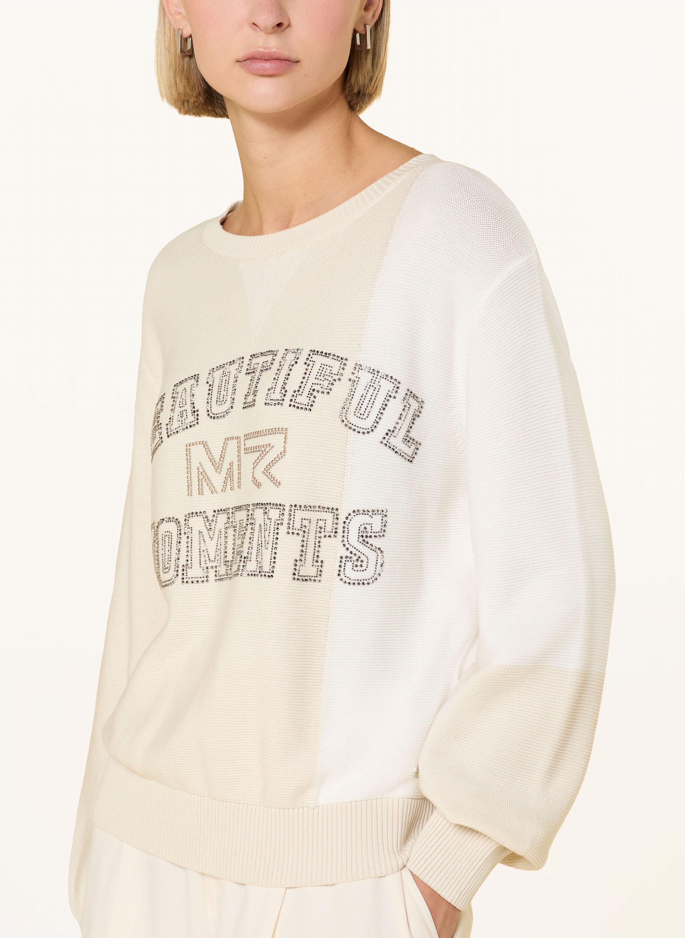 Thumbnail - Monari Pullover Mit Schmucksteinen beige