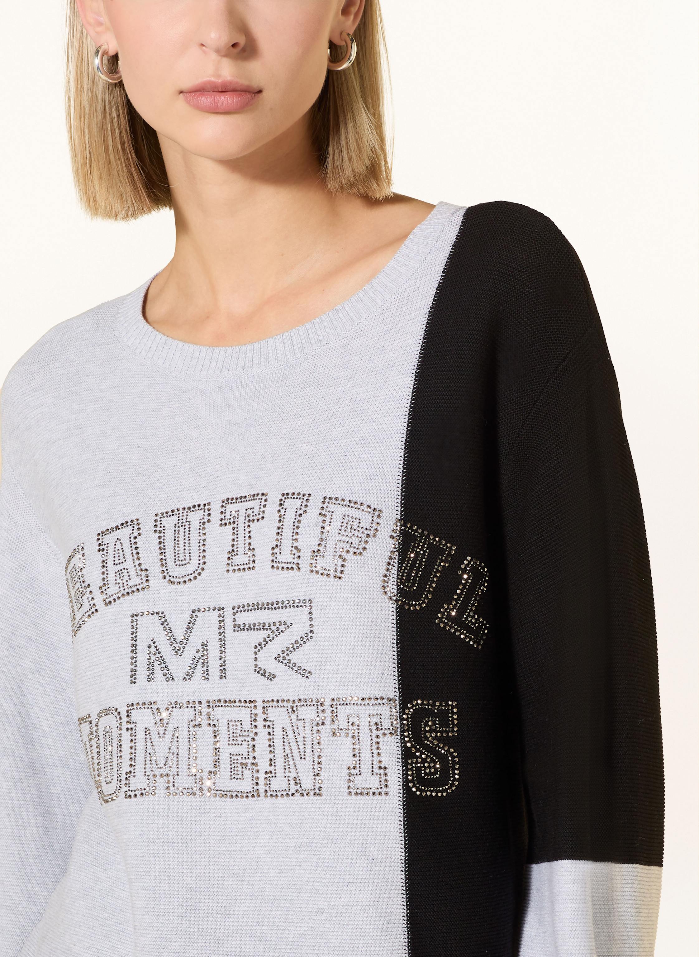 Thumbnail - Monari Pullover Mit Schmucksteinen grau