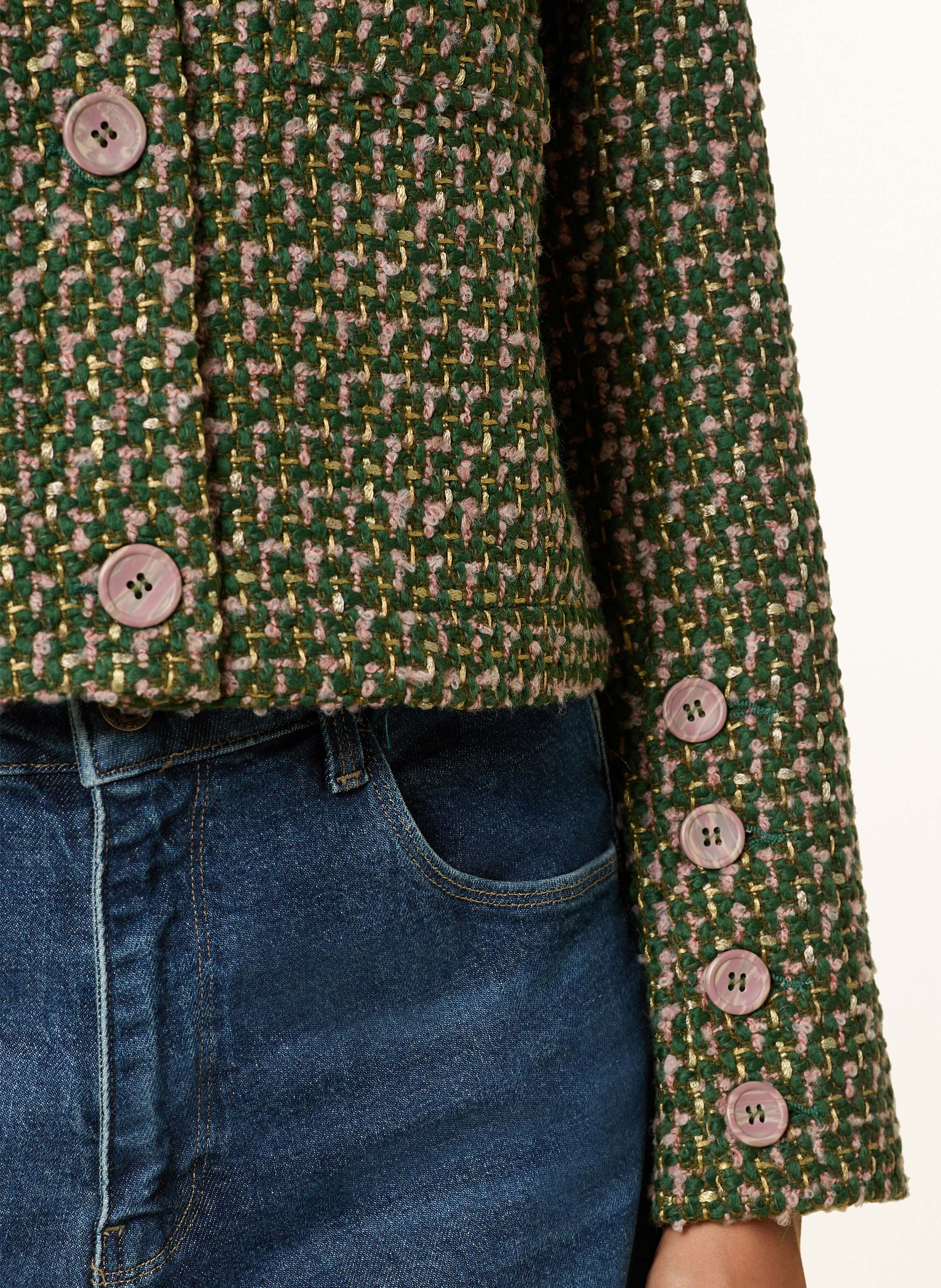 Thumbnail - More & More Kastenjacke Aus Bouclé gruen