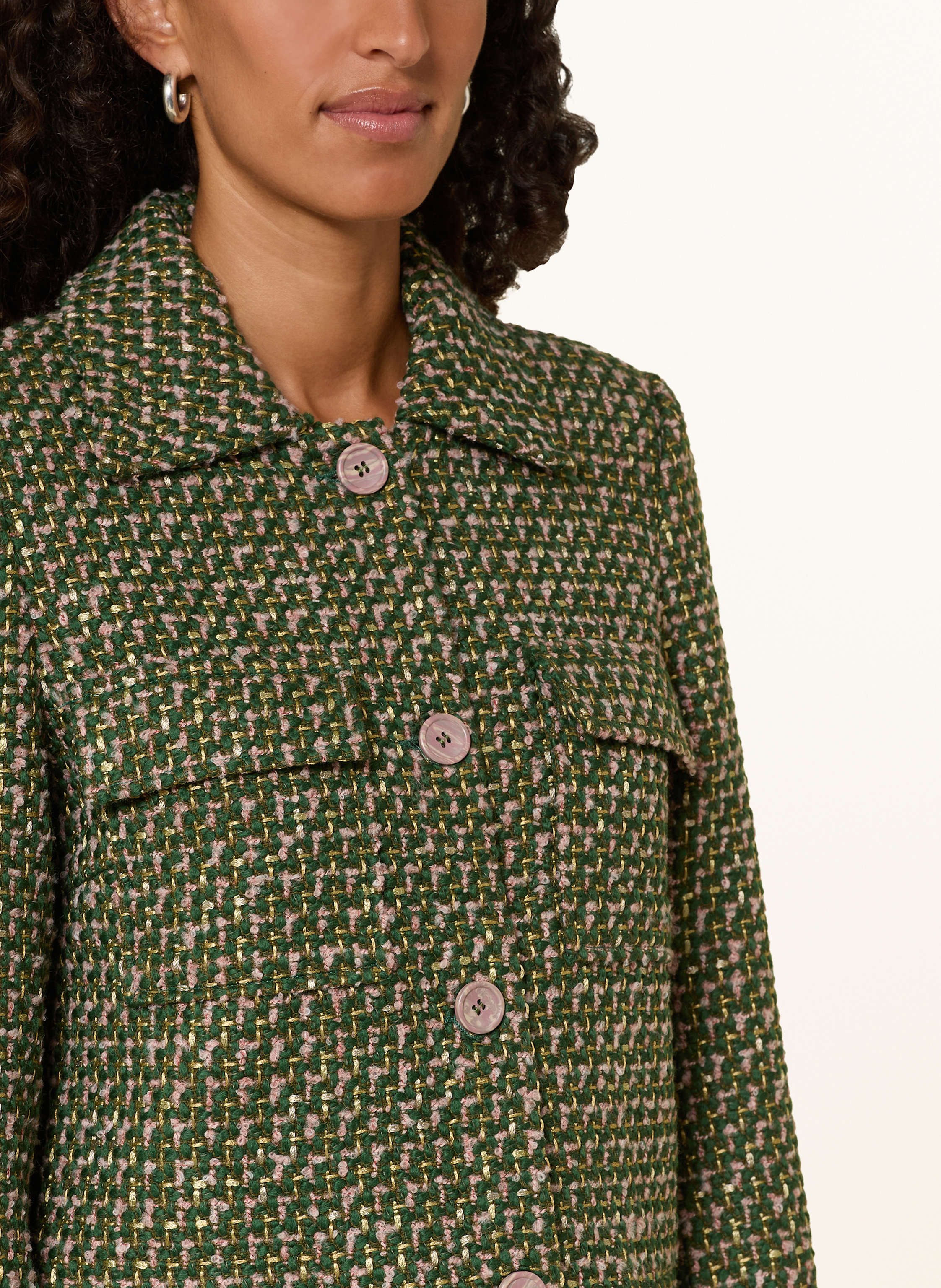 Thumbnail - More & More Kastenjacke Aus Bouclé gruen