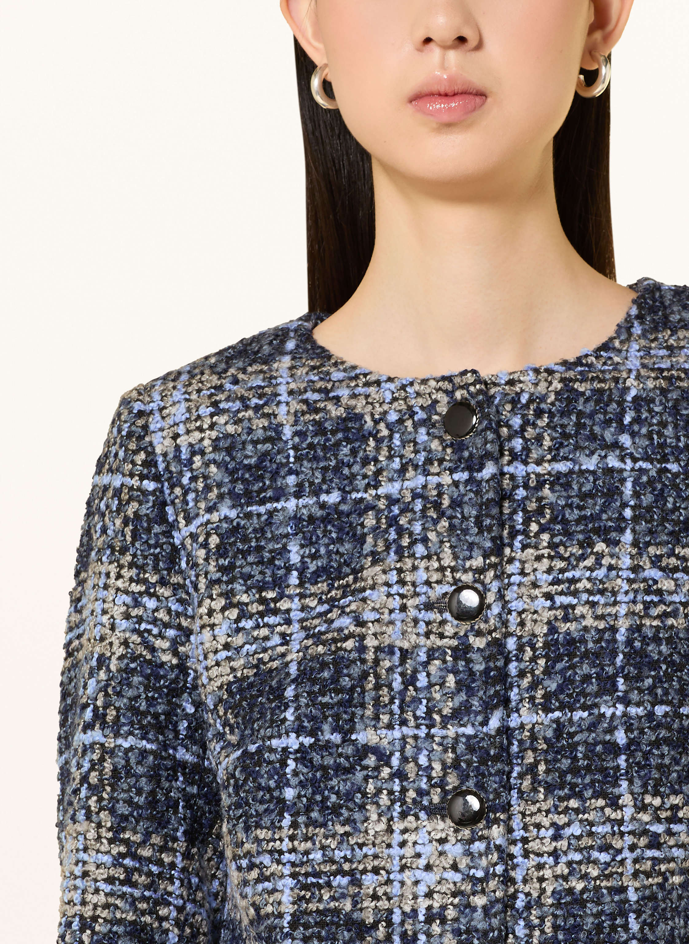 Thumbnail - More & More Kastenjacke Aus Bouclé blau