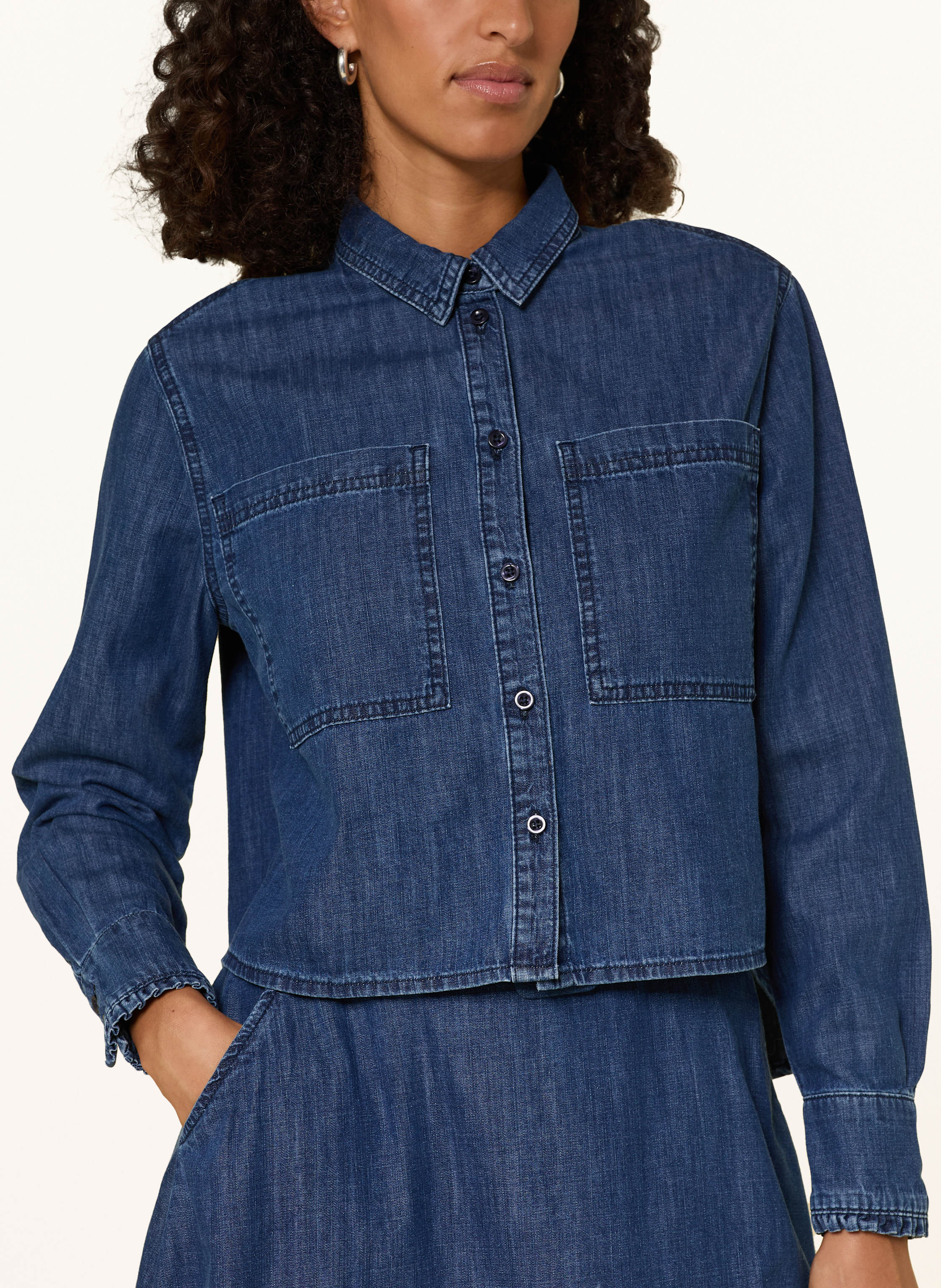 Thumbnail - More & More Jeansbluse blau