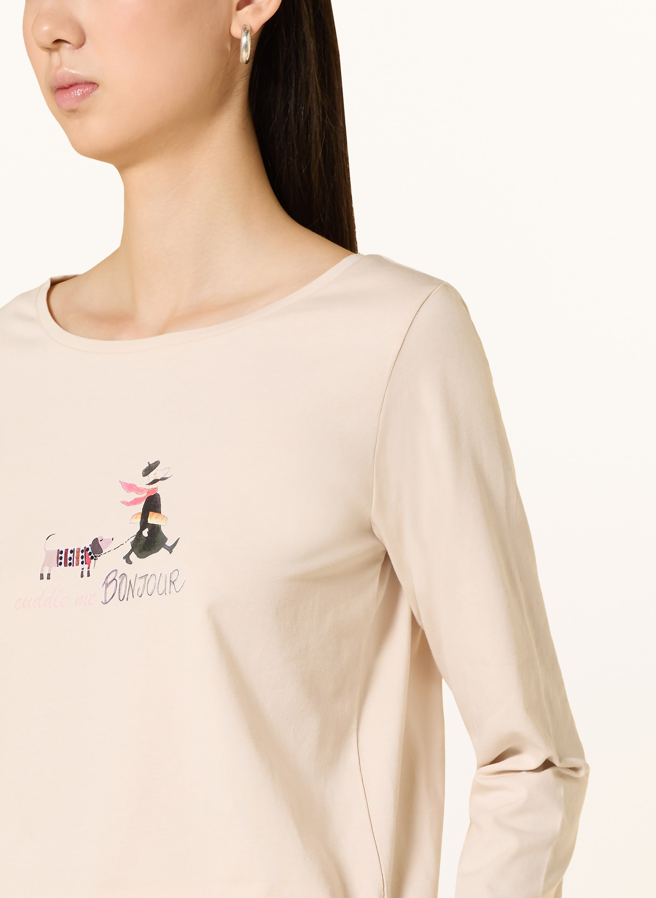 Thumbnail - More & More Longsleeve Mit Schmucksteinen beige