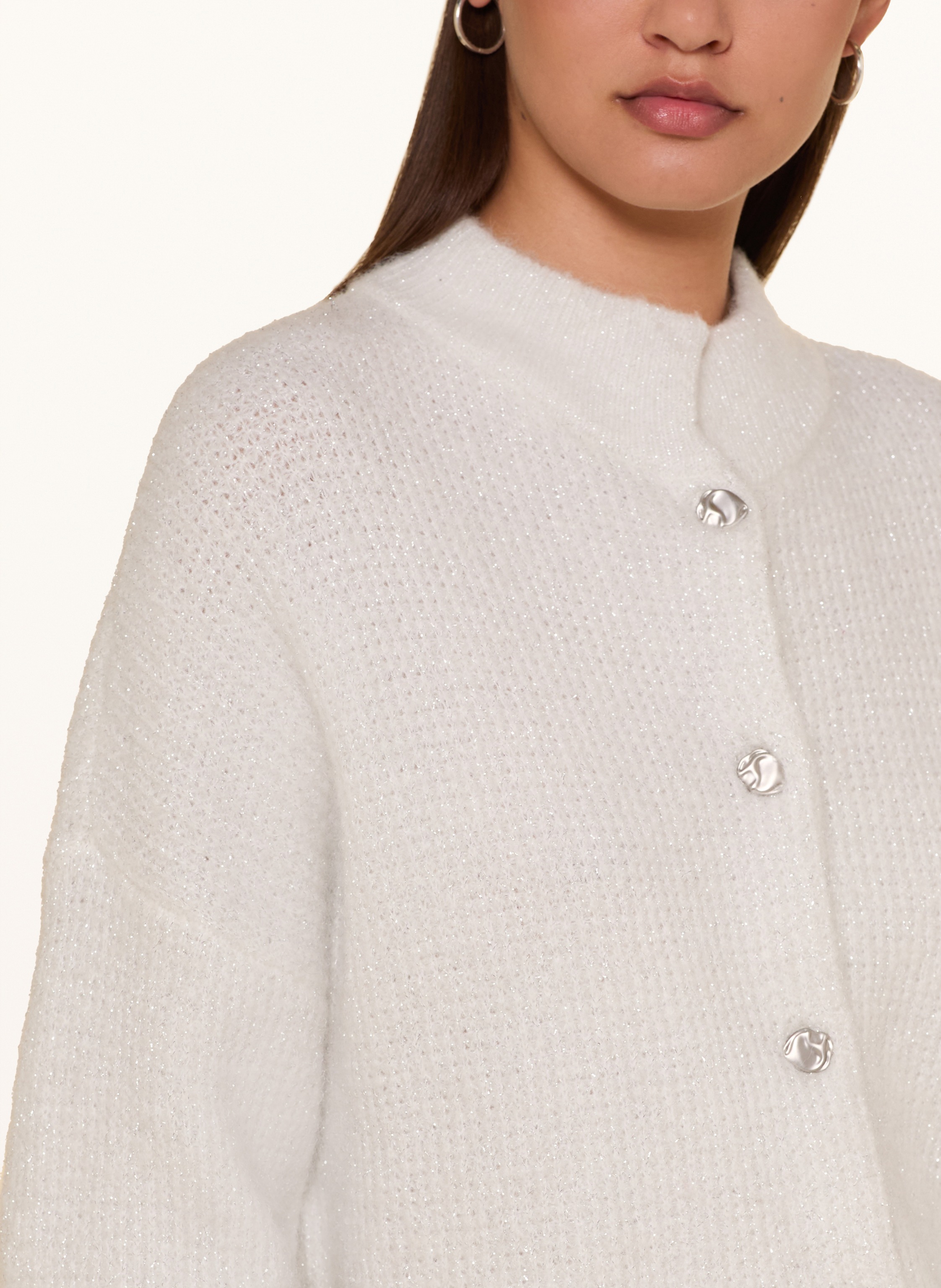 Thumbnail - Gestuz Strickjacke Gzalpha Mit Glitzergarn weiss