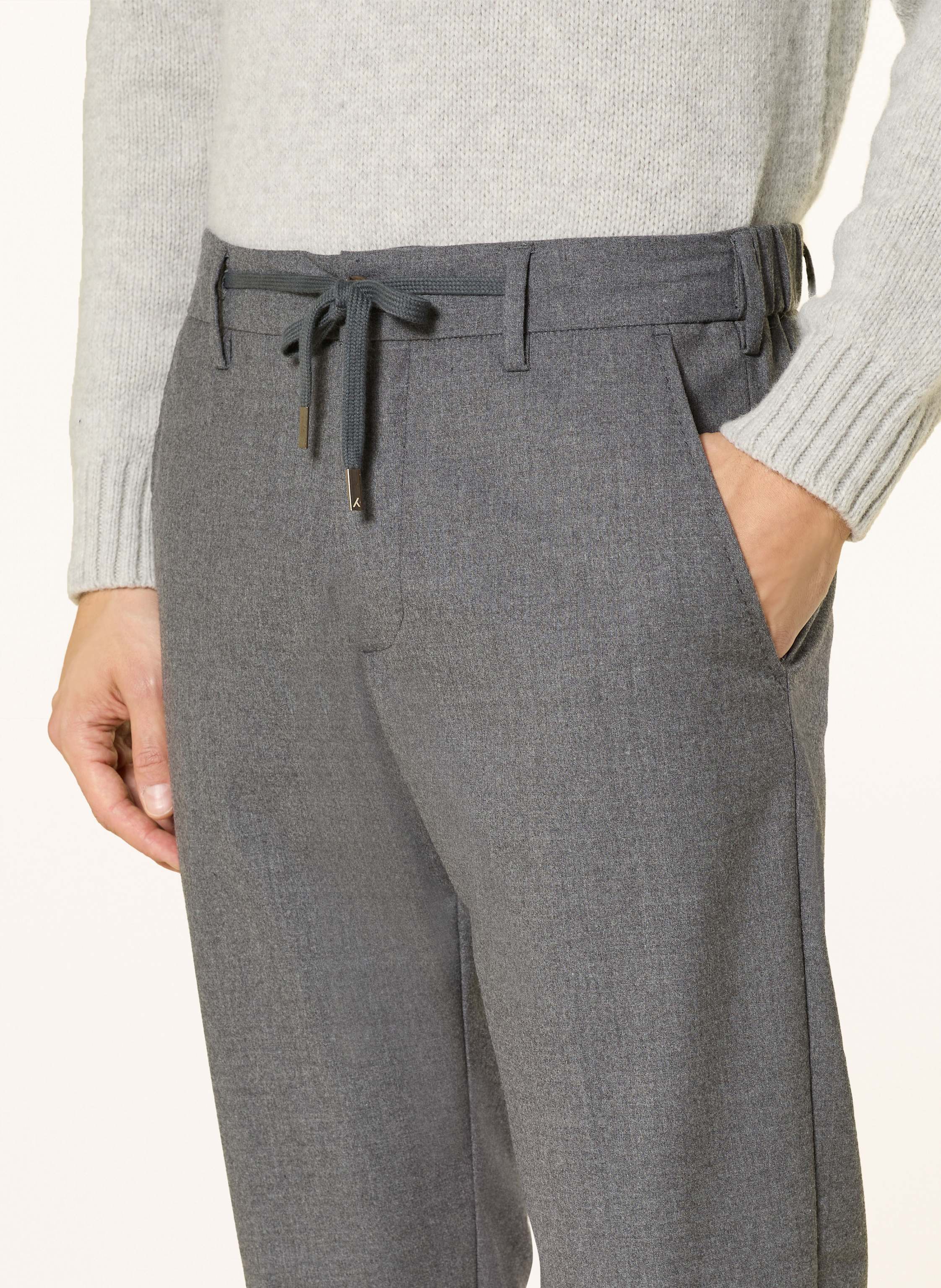Thumbnail - Myths Flanellhose Im Jogging-Stil Extra Slim Fit grau