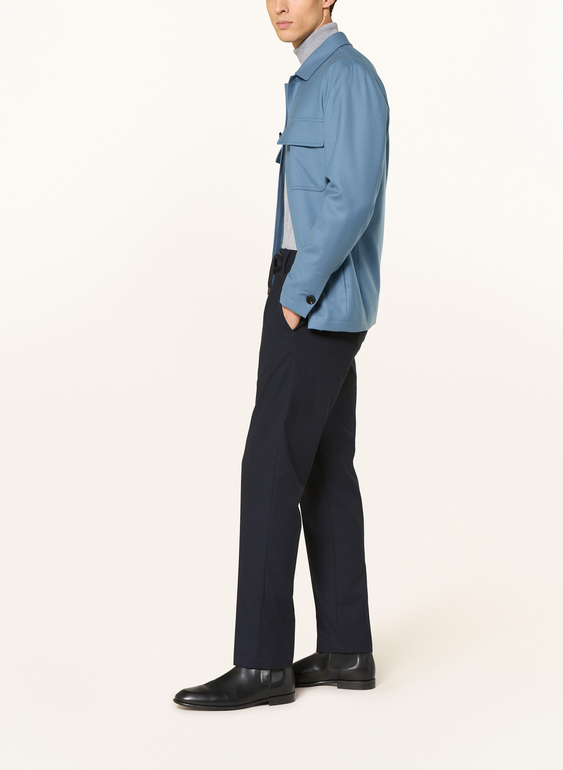 Thumbnail - Myths Flanellhose Im Jogging-Stil Extra Slim Fit blau