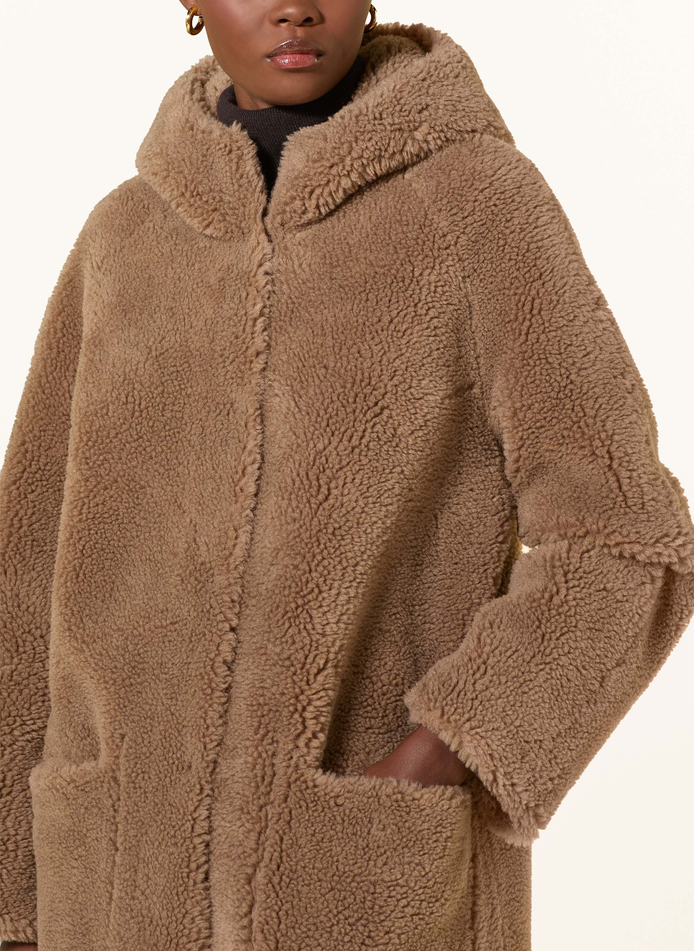 Thumbnail - Studio Ar Teddyfell-Mantel Aisha Zum Wenden braun